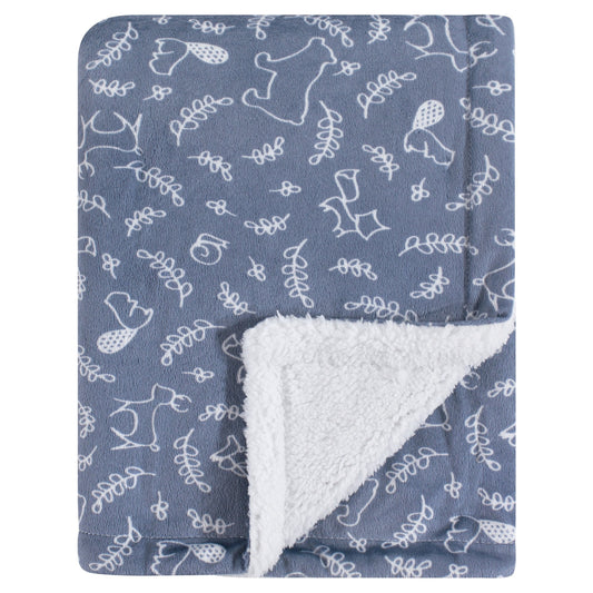 Yoga Sprout Mink Blanket with Sherpa Backing, Bear