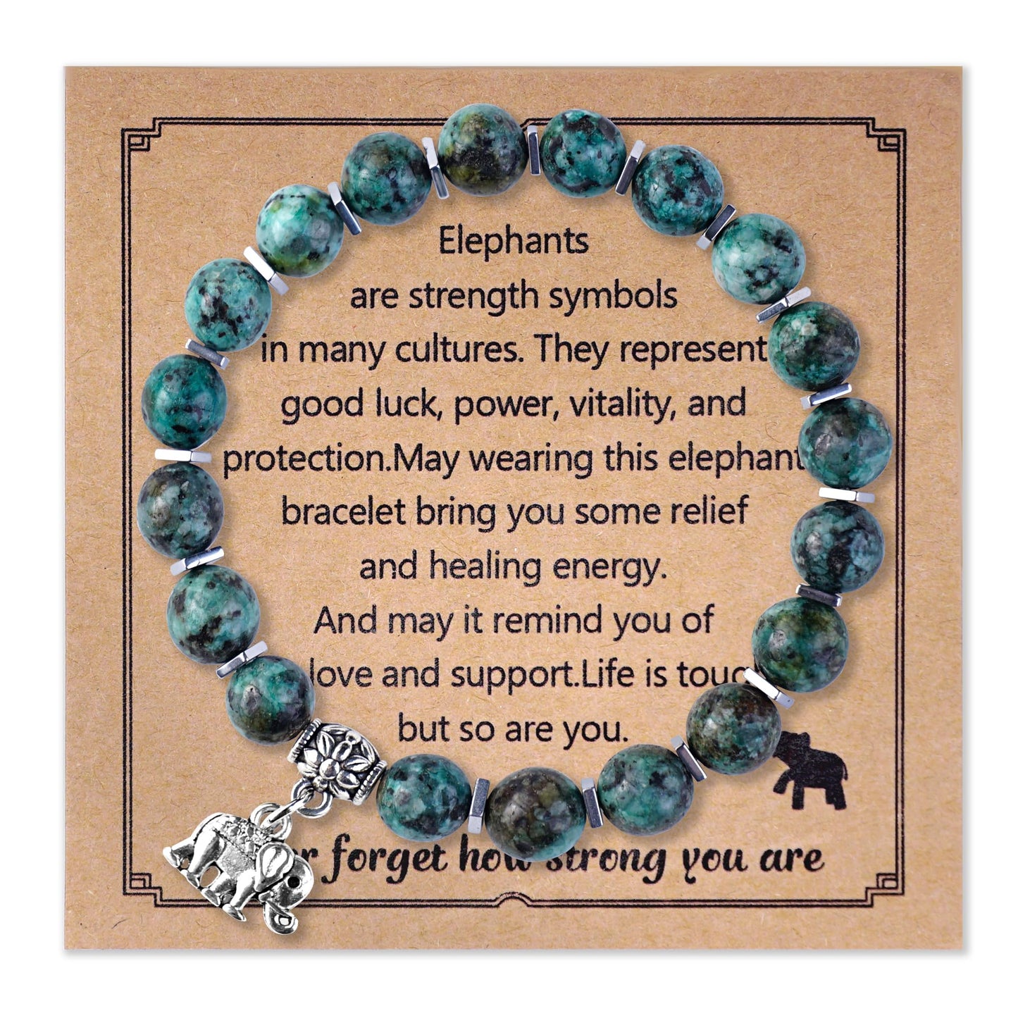 ZLLOO Natural Stone Healing Bracelet Gifts for Women, Encouragement Blessing Bracelets for Women, Anxiety Relief Items Inspirational for Women