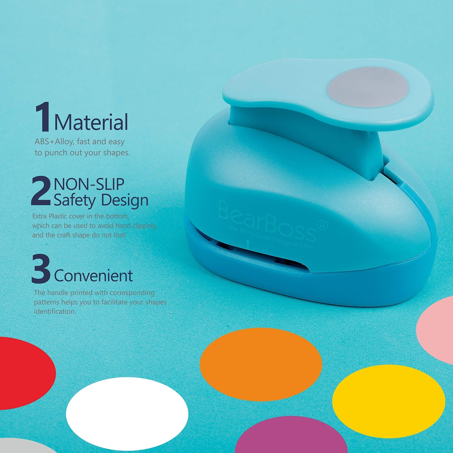 6 Craft Hole Punch Shapes 1 Inch Paper Punches for Crafting Handmade Scrapbooking Punches Mix Shapes Designs for Kindergarten Teacher Office Supplies by BearBoss