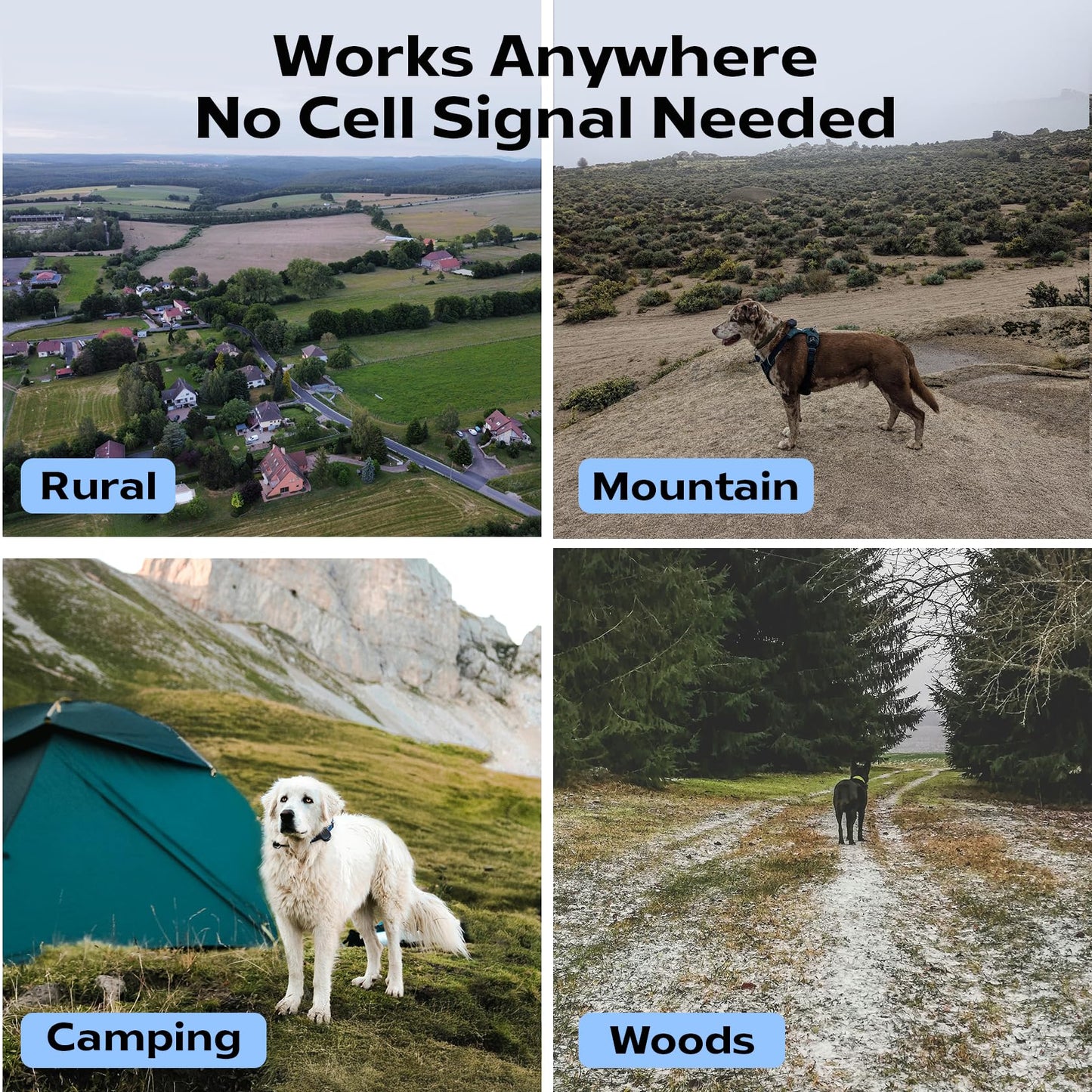 Aorkuler GPS Dog Tracker – Track Your Dog Up to 3.5 Miles Without Phone or Cell Signal | No App, No Monthly Fees | Ideal for Hiking, Rural & Remote Areas (Tracker 2)