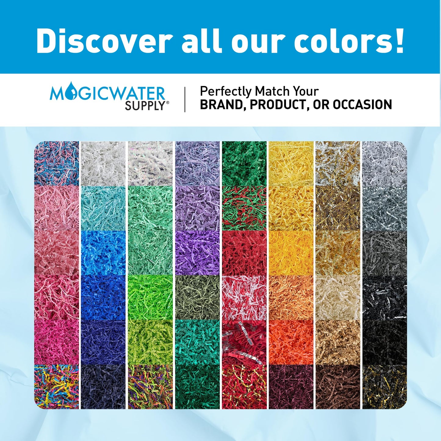MagicWater Crinkle Cut Paper for Gift Baskets - 2LB - Green - Perfect for Shredded Paper Filler, Basket Filler, Gift Boxes, Bridesmaid Gifts, Christmas Stuffers & More – Ideal for All Occasions