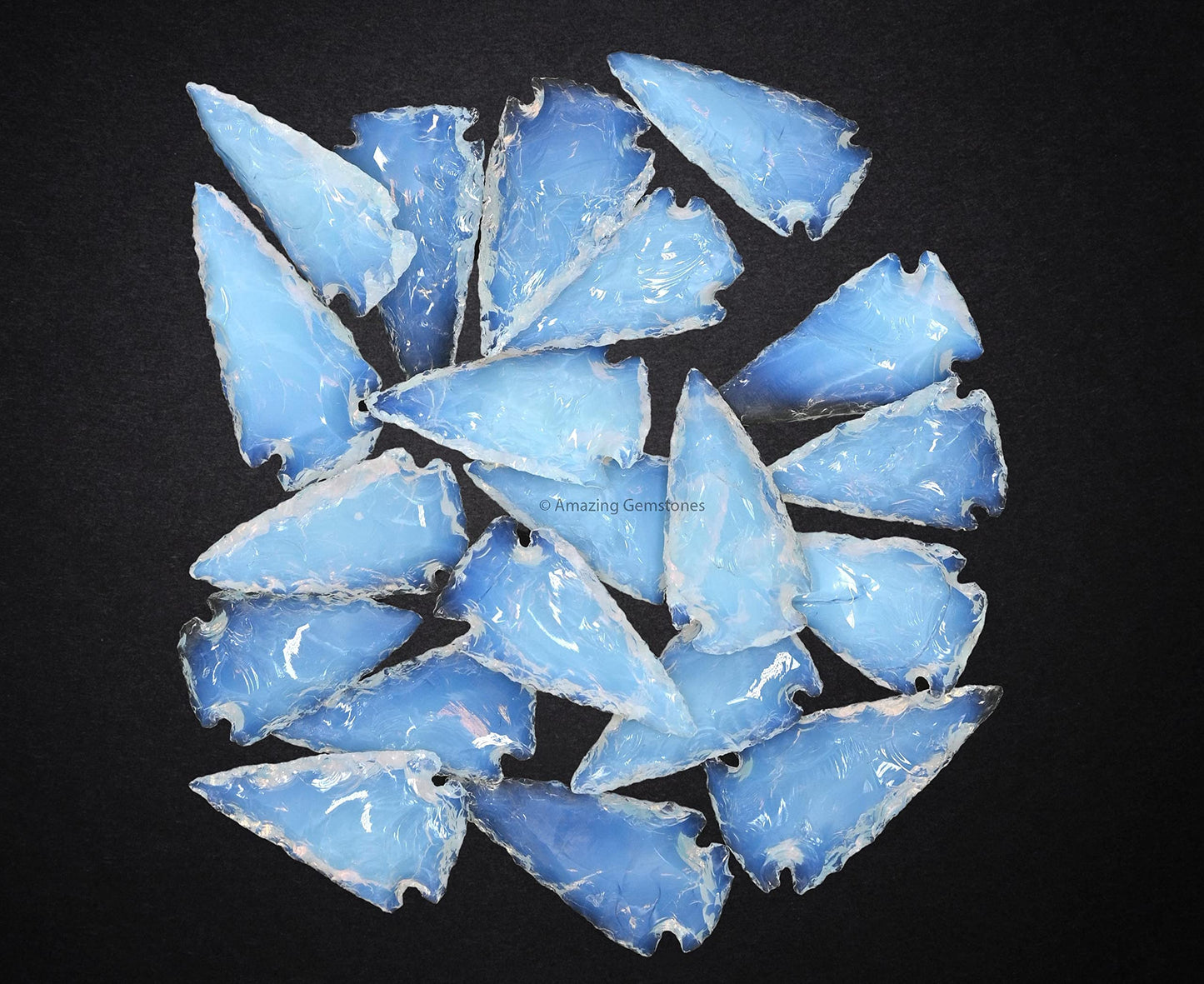 Amazing Gemstone 20 Pieces Opalite Arrowhead, Crystal and Healing Stone Flint Rock Arrow Head - 1 to 1.5 Arrowheads for DIY Project Craft Point Jewelry Making