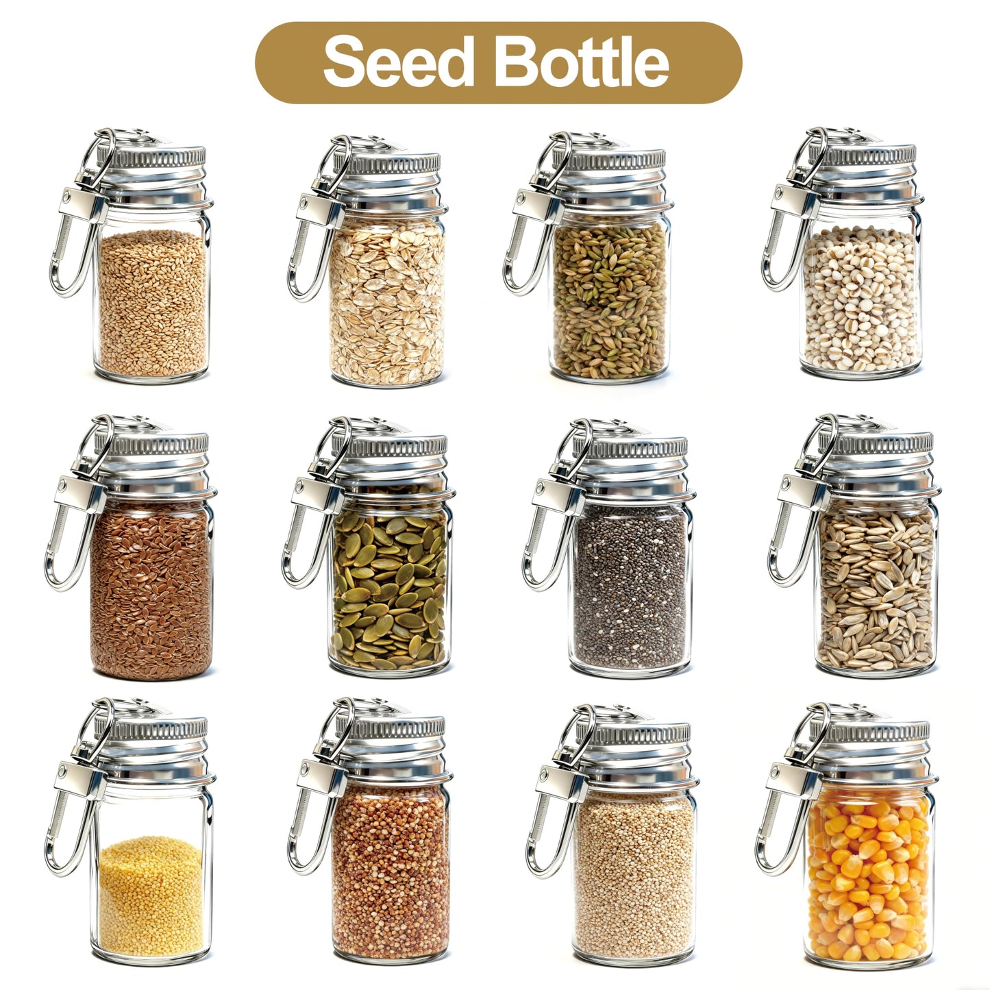 36 Pack 7ml Mini Glass Bottles with Aluminum Lids and Keychains, Tiny Wishing Jars for DIY Crafts, Wedding Favors, Home Decoration & Travel Gifts