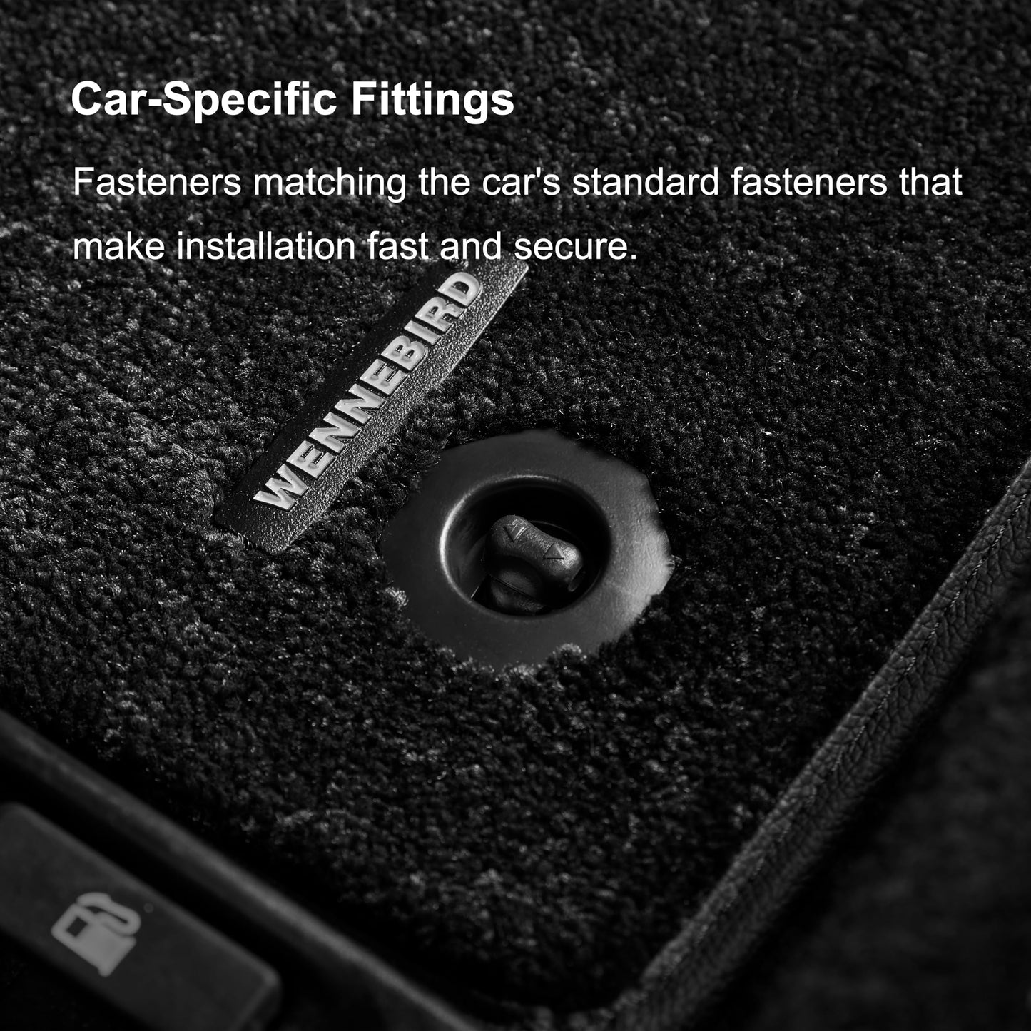 WENNEBIRD Superior Carpet Floor Mats for 2021-2026 Cadillac Escalade 7 Seats (Not for 8 Seats & ESV), 0.6-Inch Ultra-Thick, Noise-Reducing, All-Weather Waterproof Anti-Slip – 4-Pc Set