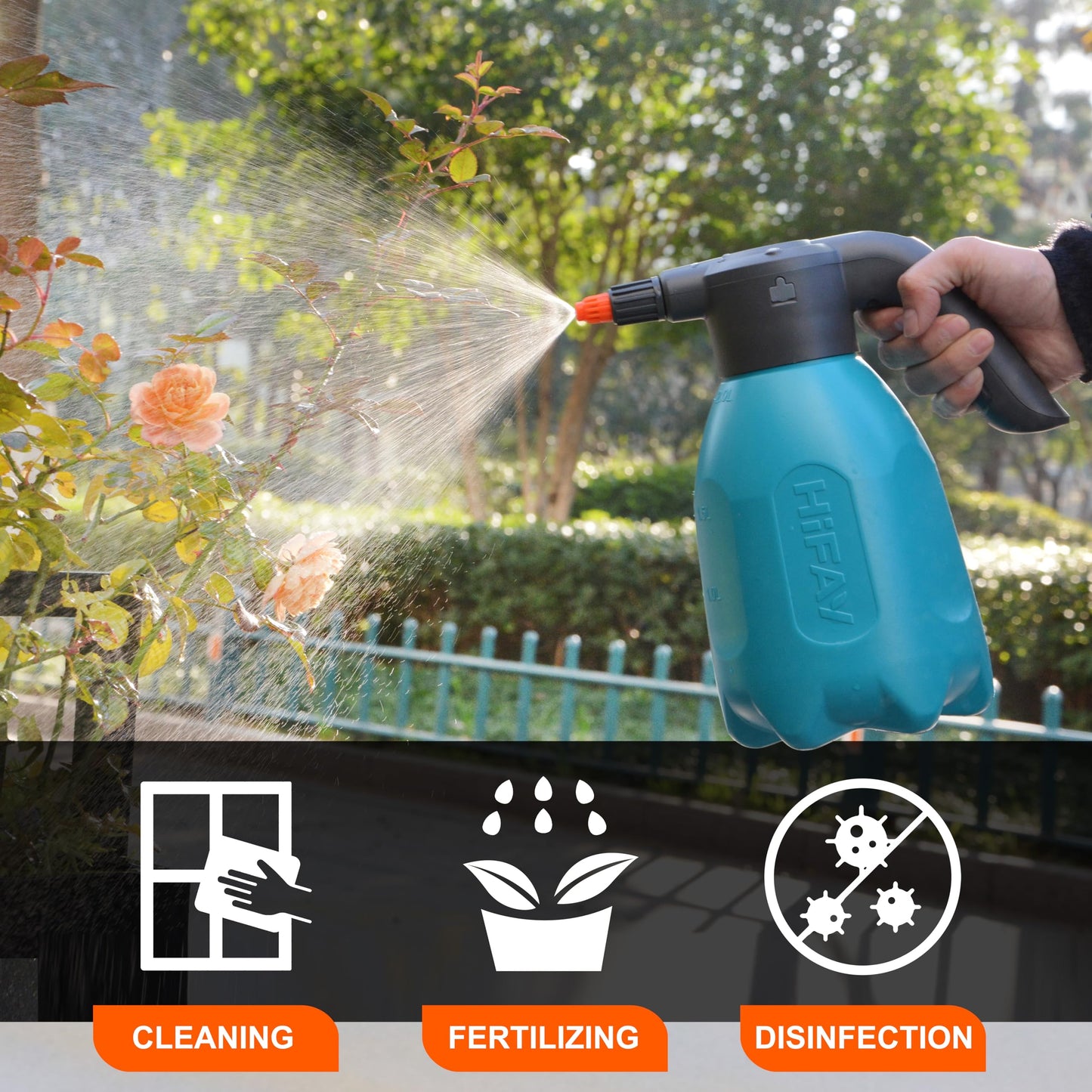 HIFAY ES2-PRO Electric Spray Bottle 2L/0.5Gallon, Rechargeable Battery Powered Sprayer Spray 60 Bottles On a Single Charge, Automatic Plant Mister，Pump Sprayer,Indoor Watering Can for Plants