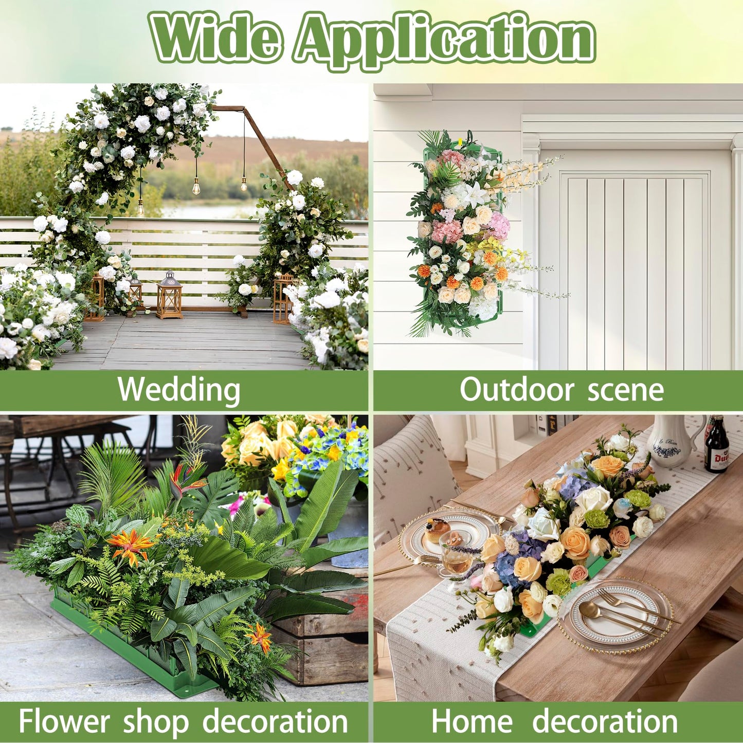 6PCS Floral Foam Cage, Flower Cage Holder, Dry and Wet Rectangle Flower Arrangement, Hangable Green Blocks Floral Foam Cages for Artificial Flesh Flower Wedding Holiday, Home, Garden Party Decorations