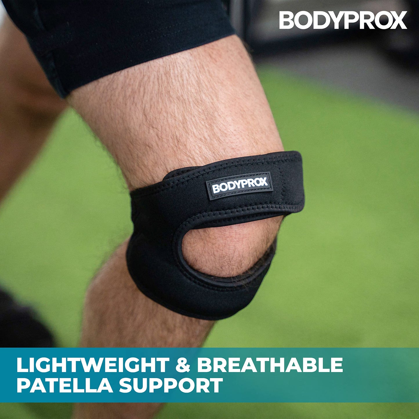 Bodyprox Patellar Tendon Support Strap (Large), Knee Pain Relief Adjustable Neoprene Knee Strap for Running, Arthritis, Jumper, Tennis Injury Recovery