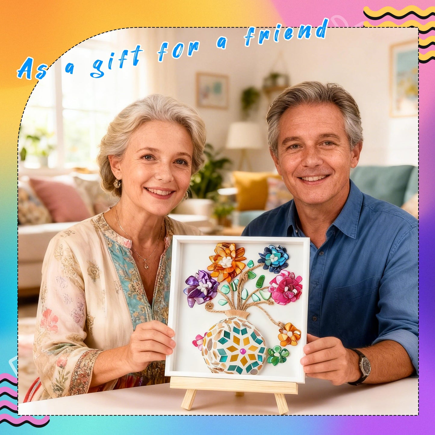 Joyclub DIY Vase Mosaic Painting Kit Mosaic Kits for Adults with Vase Flower Creativity Handmade Arts and Crafts Mosaic Making Projects Supplies Christmas Gifts Home Room Decor