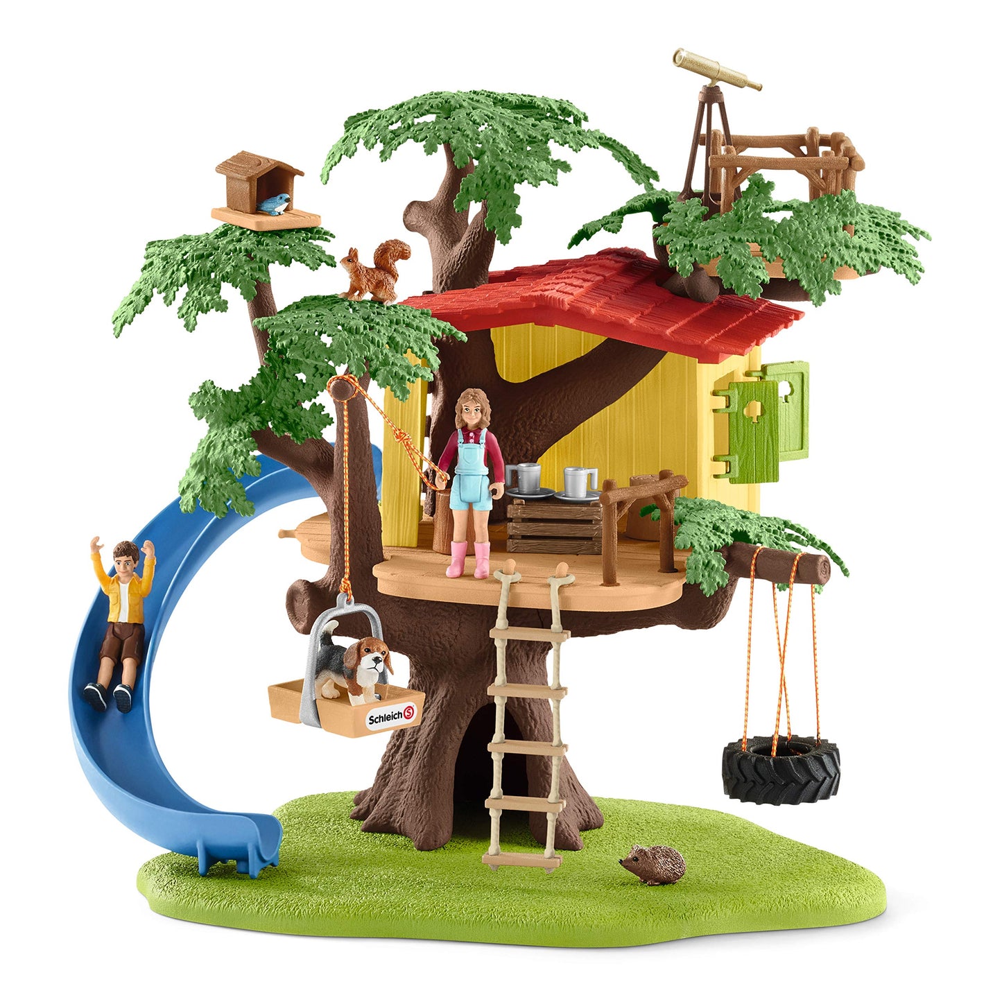 Schleich Farm World Adventure Tree House 28-Piece Farm Playset for Kids Ages 3-8, 5.91x6.3x7.09inch
