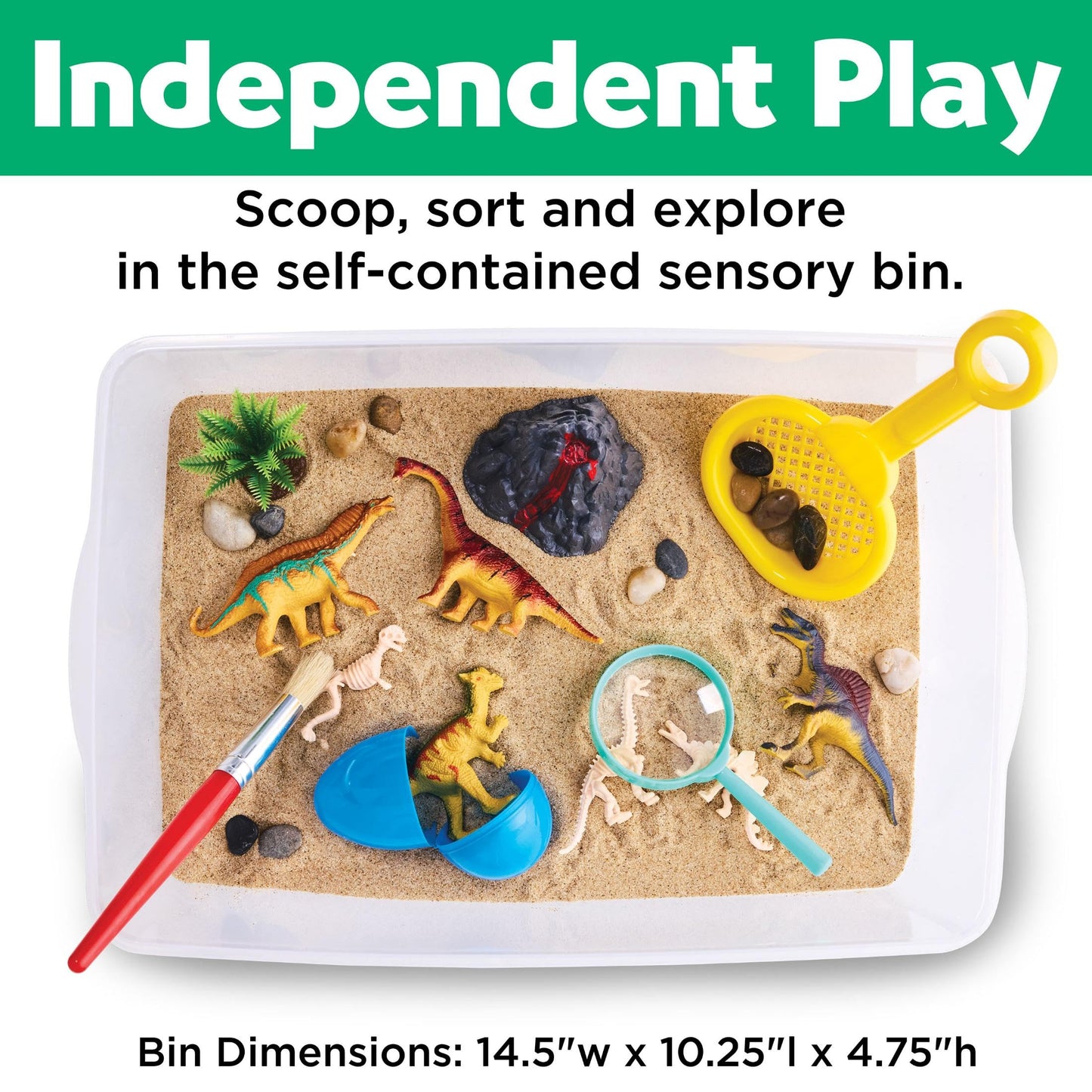 Creativity for Kids Sensory Bin: Dinosaur Dig - Toddler Sensory Toys, Sensory Bin Filler and Toddler Activities for Boys and Girls, Dinosaur Toys for Kids Ages 3-5+