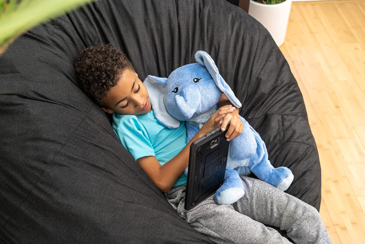 HUGIMALS Emory the Elephant 20 Inch 4.5 lb Heavy Cute Sensory Weighted Comfort Plush | Large Unscented Washable Self Care Calming Stuffed Animal for Kids, Teens and Adults