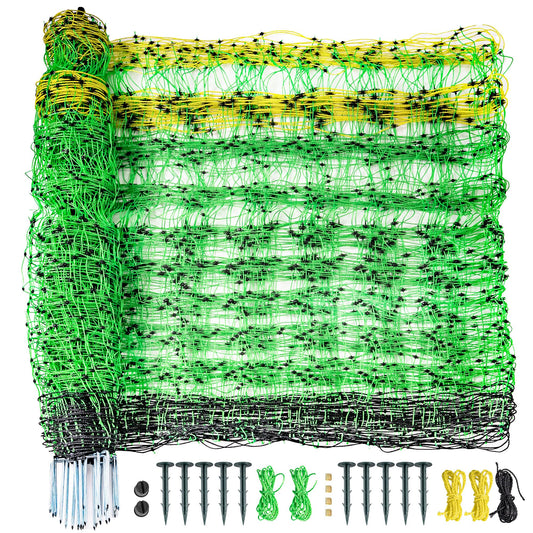 PPOLB Electric Fence Netting - 47.2" H x 164' L, Portable Movable Livestock Nets Mesh for Lambs, Dogs, Deer, Larger Animals Electric Fencing for Backyards, Homesteaders, Farms Ranches, and Gardens