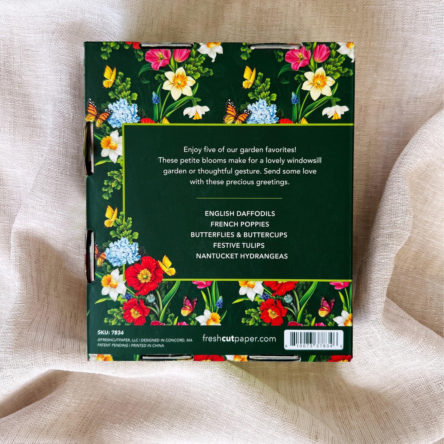 Freshcut Paper Pop Up Cards, Garden Favorites, 6 inch Mini Sized Paper Flower Bouquet 3D Popup Greeting Cards, Birthday Card, Thank You Card, Blank Notecards & Envelopes, Pack of 5