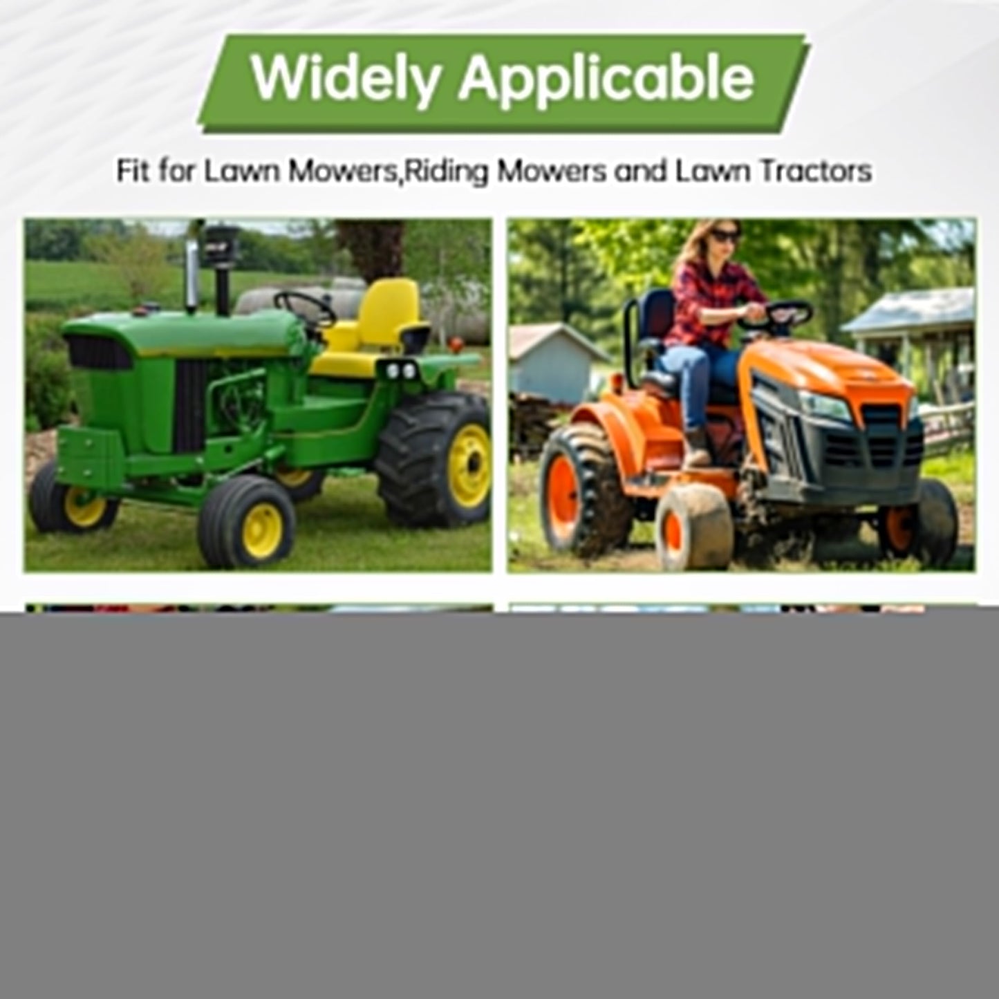 2 PCS 16x6.50-8 Flat Free Riding Lawn Mower Tire and Wheel with 1" Bushing, 3/4"Bearing，3"Offset Hub,Fit for Lawn Mowers and Garden Tractor, Solid Mower Wheel for Residential and Commercial 500 Lbs