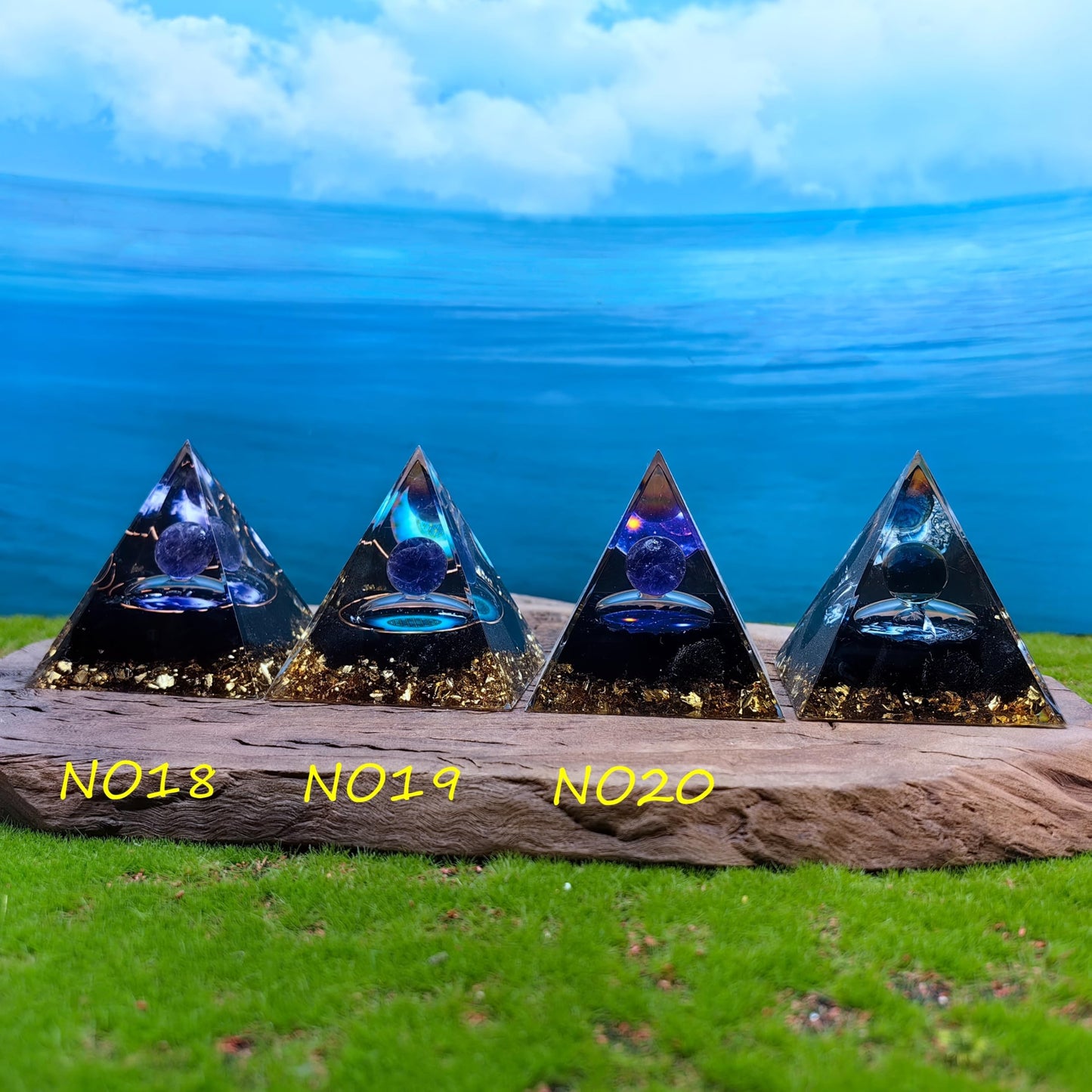 Healing Crystals Orgone Pyramid for Positive Energy, Stress Reduction, and Attracting Wealth and Luck Reduce Stress and Promote Healing with this Crystal Pyramid Home Decor (NO1,6cm)