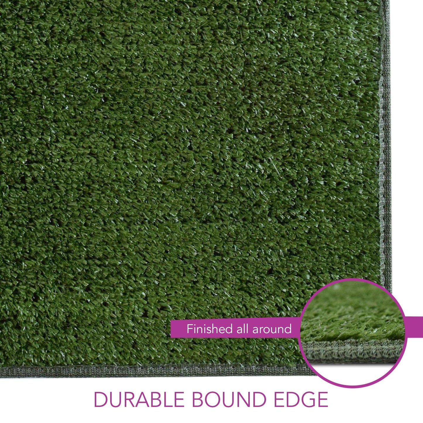 iCustomRug Synthetic Grass Rug – 6 x 10ft Lawn Green Turf Carpet for Patios, Yards, Boats, Camping – Indoor/Outdoor Use