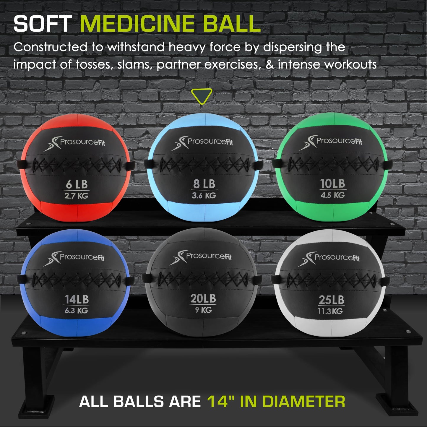 ProsourceFit Soft Medicine Balls, Wall Balls and Full Body Dynamic Exercises, Aqua 8 LB.