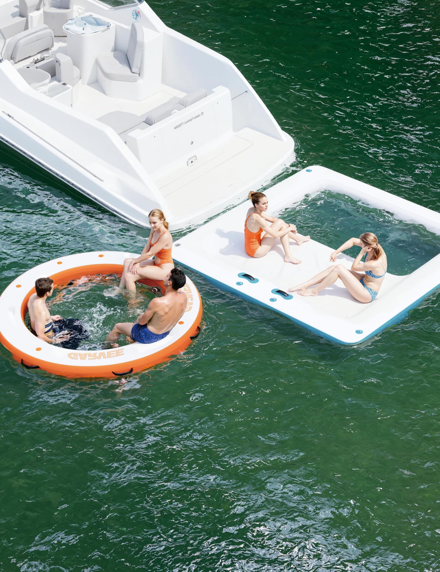 Inflatable Water Hammock Floating Dock Mesh, 10 ft/8 ft Sunchill Float Ring Heavy Duty River Floats Lake Raft for Tanning Pool Lounger Float Island Platform Pad Mat Party