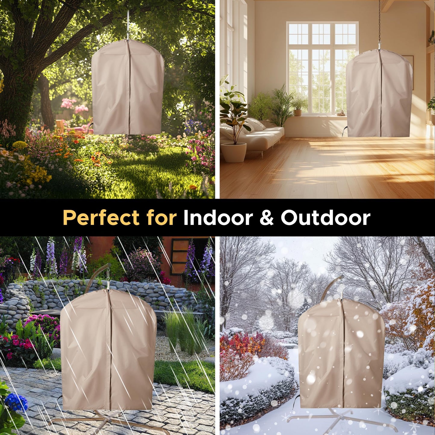 ADVOKAIR Hammock Chair Swing, Heavy-Duty Hanging Rope Swing Seat Supports 500 Lbs, Ideal for Outdoor Patio, Backyard, Porch, Deck & Indoor Bedroom Use