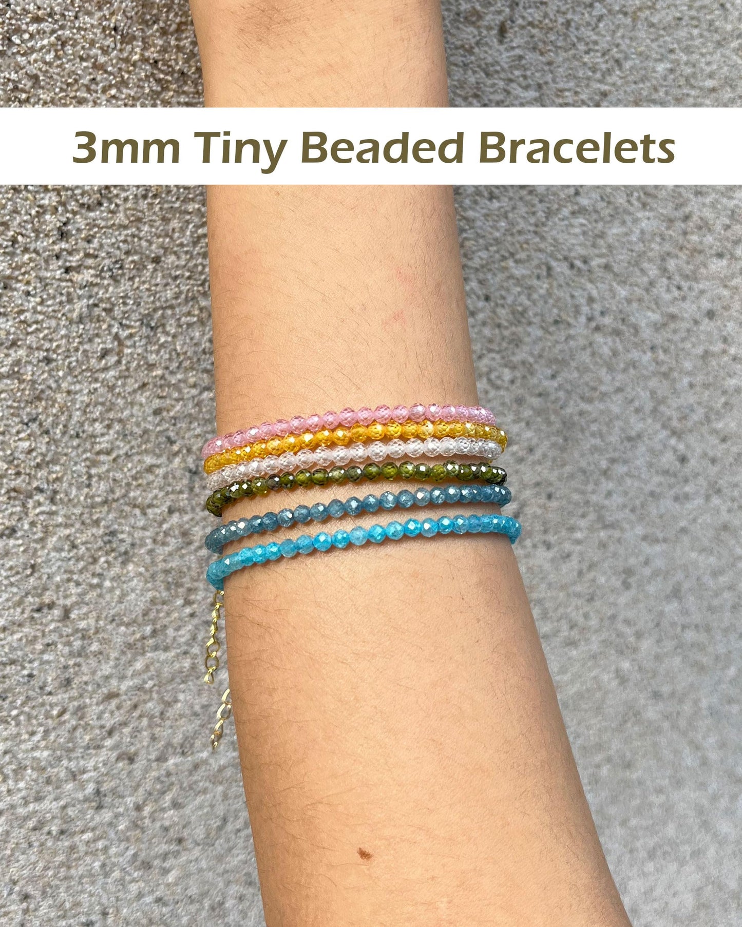 Womens Beaded Bracelets Dainty Natural Gemstone Bracelet Enewton 14K Gold Plated Stack Bracelets Cute Mom Woman Friend Gifts, Yellow