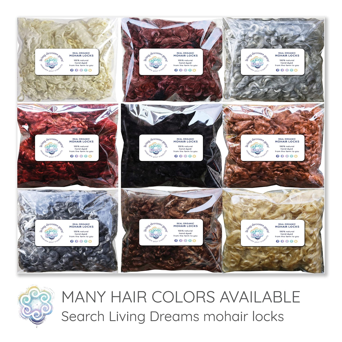 Real Mohair Locks. Organic Hand Dyed Wool Fiber for Doll Hair and Wigs, Felting, Blending, Spinning, Wallhangings and Embellishments. Caramel, 1 Ounce (28g)