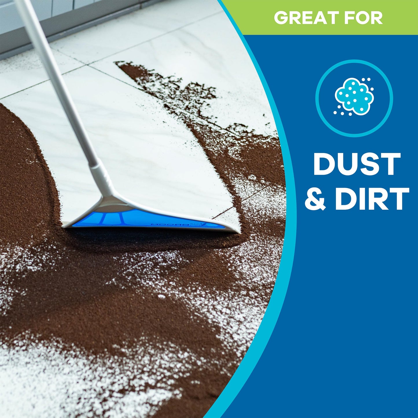 Helio AirBroom 3 Piece Kit All Surface Sweeper and Squeegee for Wet and Dry Cleaning Dust, Dirt, Liquids, Pet Hair, Tile, Hardwood Floors, Carpet, Furniture, Windows, Shower Doors As Seen on TV