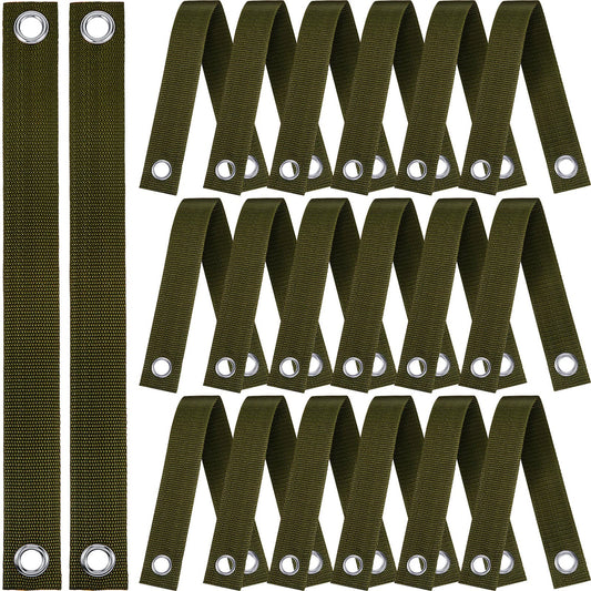 32 Pieces 15.74 Inches Tree Straps for Staking with Grommet Heavy Duty Tree and Plant Supports Stakes for Guying Staking Newly Planted Sapling Straight and Hurricane Protection (Military Green)