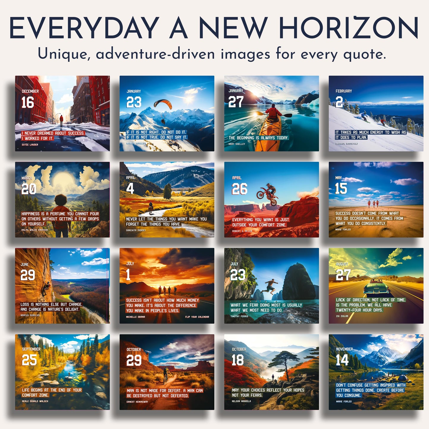 Motivational Calendar for Men – Daily Flip Calendar with 366 Inspirational Quotes – Inspirational Gifts for Him, Office Decor, Desk Accessories, Daily Affirmations, Perpetual Desk Calendar, Office Gifts