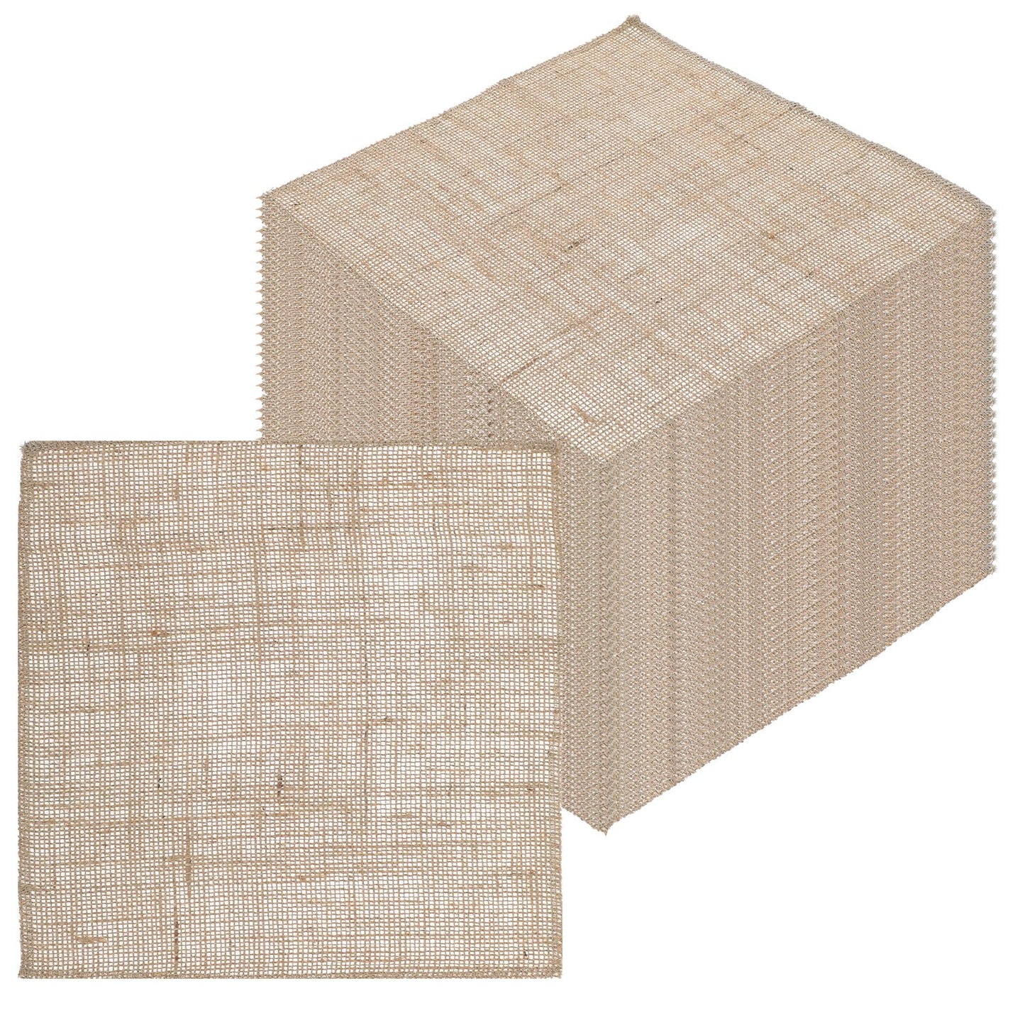 36 Pcs 10 x 10 Inches Burlap Jute Squares Finished Edges Square Fabric Farmhouse Burlap Placemats Bulk for Home Party Wedding Table Cover Centerpieces Craft Supplies