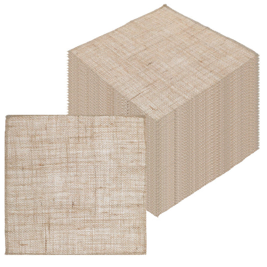 36 Pcs 10 x 10 Inches Burlap Jute Squares Finished Edges Square Fabric Farmhouse Burlap Placemats Bulk for Home Party Wedding Table Cover Centerpieces Craft Supplies