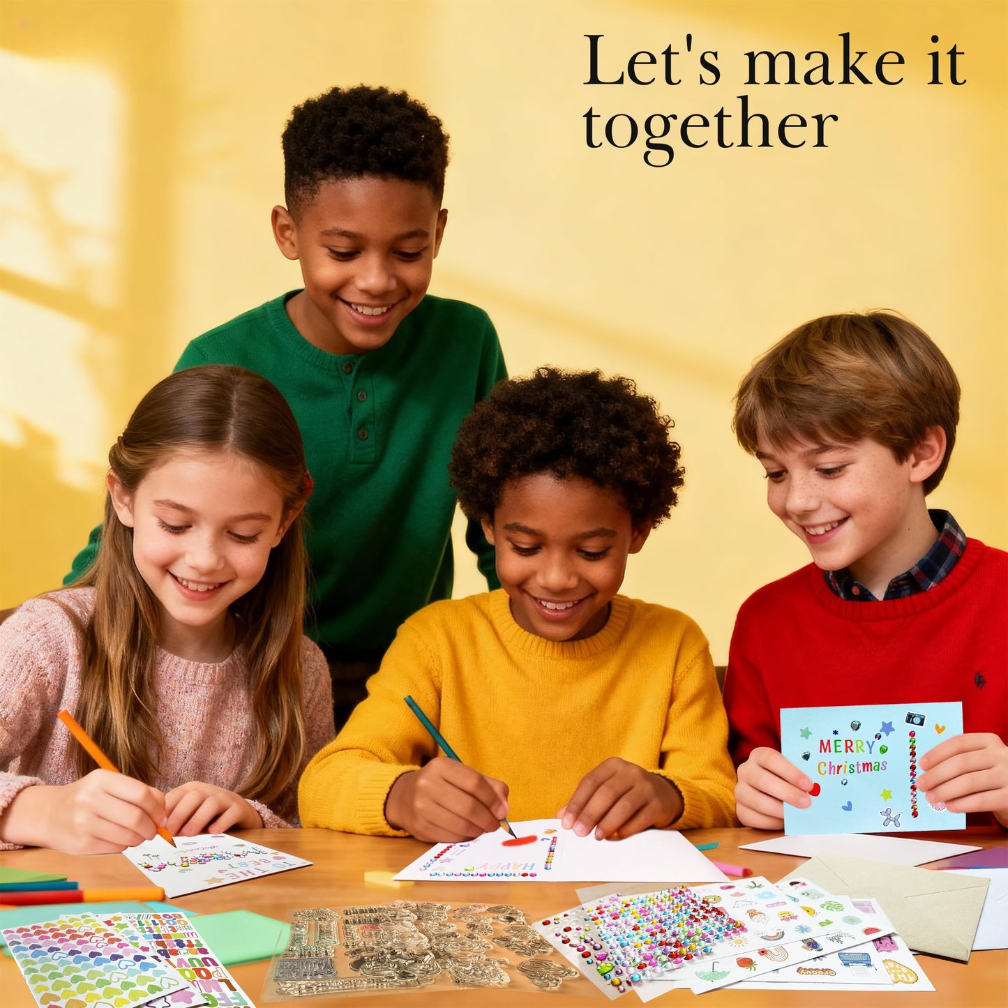 J6&H6 Card Making Kits For Creative people - 30 Blank Greeting Cards And Envelopes with Supplies and Stamp Set-Giftable DIY Greeting Card Set-Perfect for Birthdays Festive Celebrations Christmas Thank You