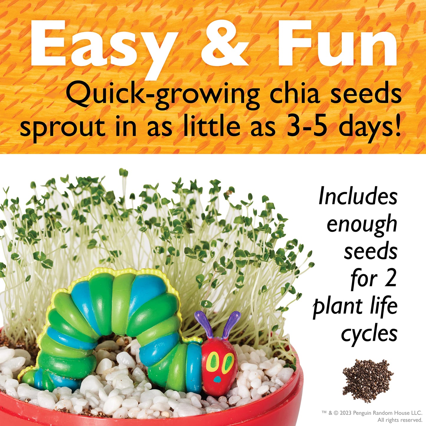 Creativity for Kids The Very Hungry Caterpillar: Ready to Grow Garden - Spring Crafts | Science Terrarium Kit Inspired from The World of Eric Carle Books, Education Gifts for Kids (Ages 6+)