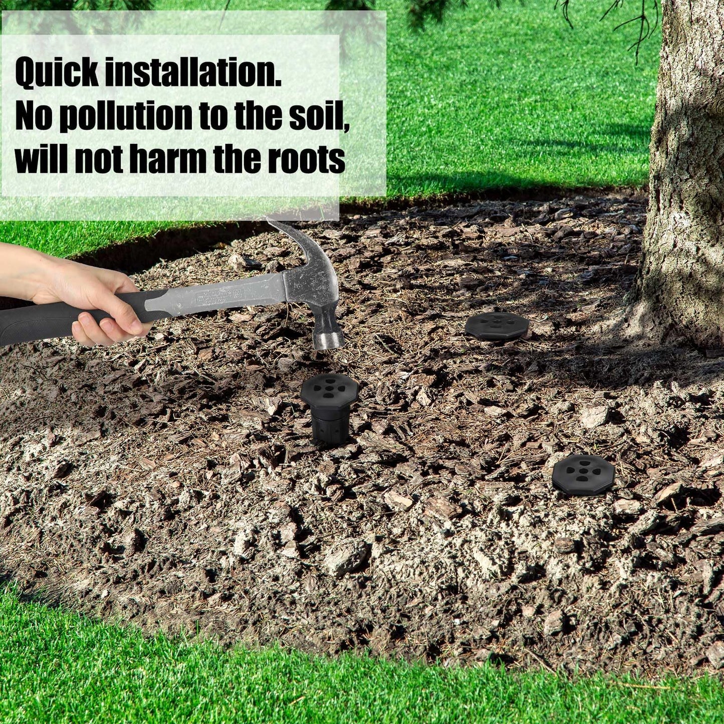 Briwooody 6 Pack Garden Watering Stake Large UV-Protected ABS Plastic Deep Root Irrigation Spike for Trees, Shrubs, Bushes, Shrubs, Flowers, Fruits, Vegetables, Potted Plants (8 Inch)