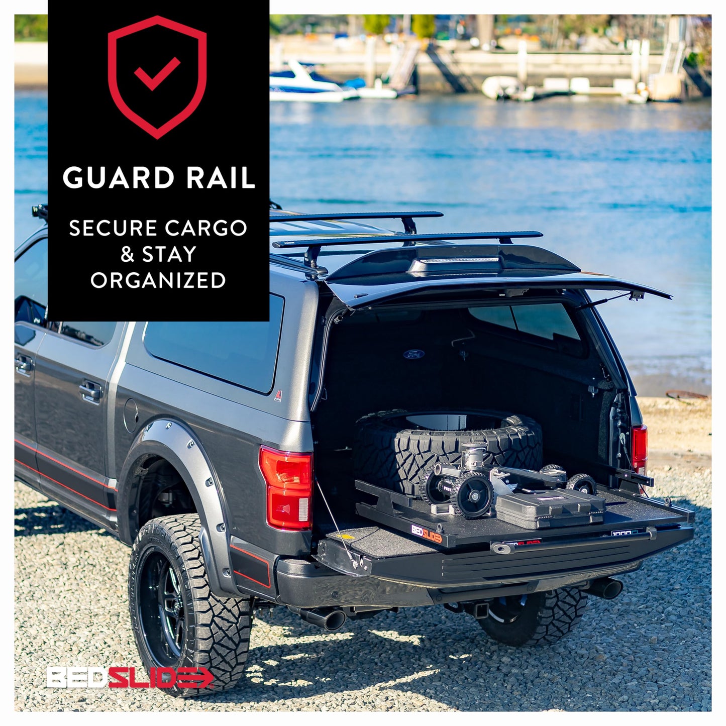 BEDSLIDE Classic (58" X 39") | 10-5839-CLB | Durable Sliding Truck Bed Cargo Organizer | Made in The USA, 1,000 lb Capacity (Black))