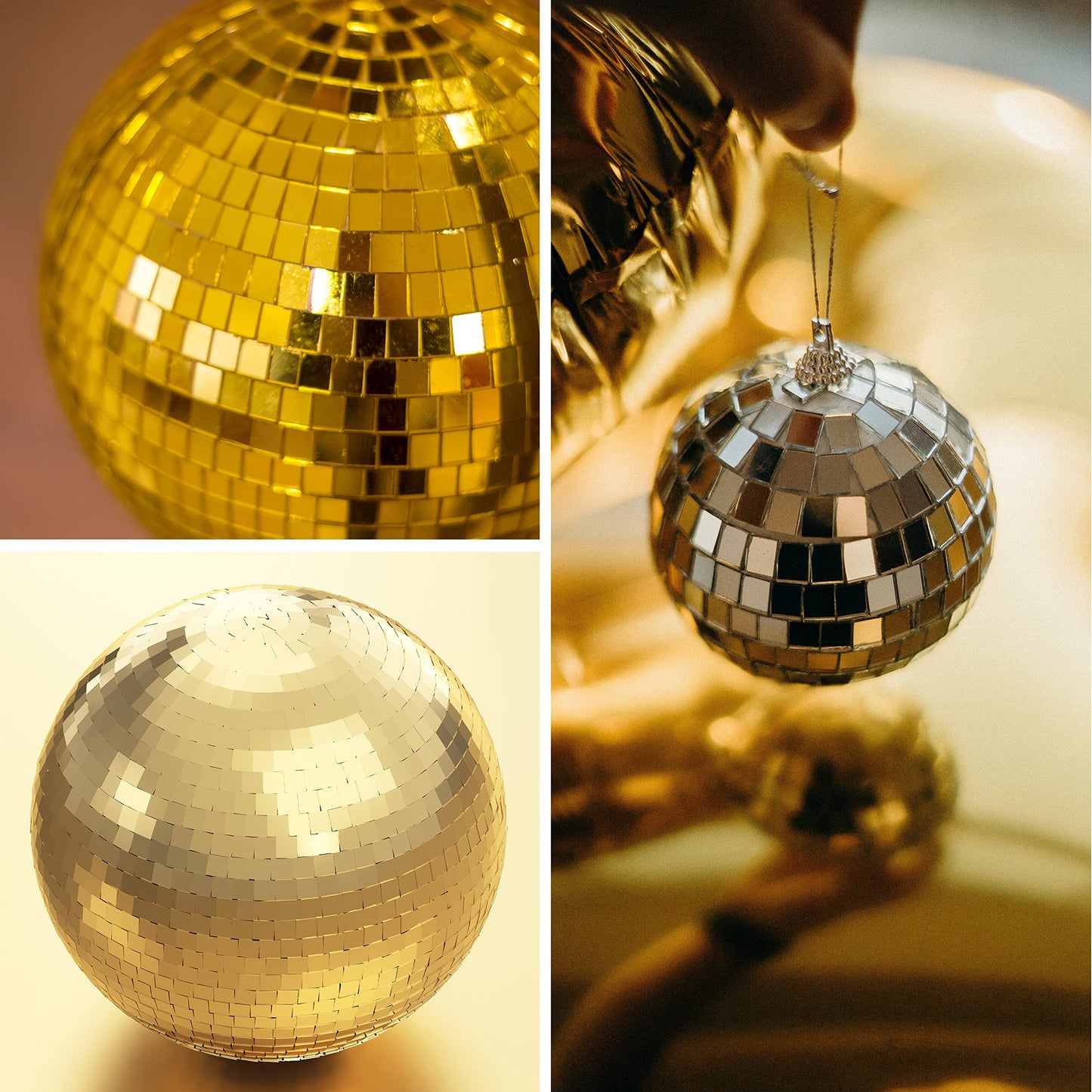 PP OPOUNT 2360 Pieces Self Adhesive Mosaic Tiles, Gold Disco Tiles, Square Glass Mosaic Mirror for Craft Decoration, DIY Disco Ball, Vase, Photo Frame (5 x 5 mm)