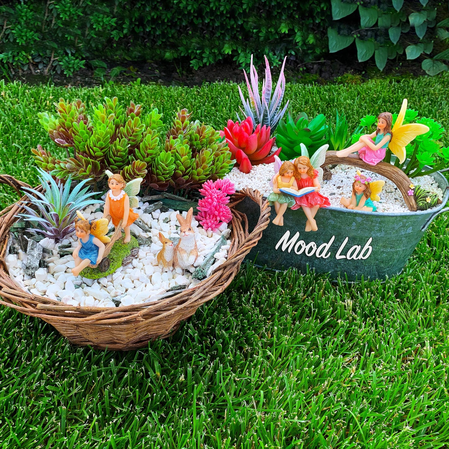Mood Lab Fairy Garden Figurines - Fairy Statue Set (6 pcs) - Miniature Decorative Statues & Accessories - Outdoor & Indoor Garden Decor