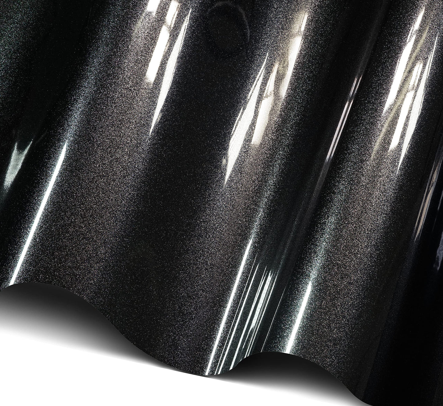 VViViD+ Ultra Gloss Metallic Premium Vinyl Car Wrap Film (50ft x 5ft, Gloss Heavy Metal Black)