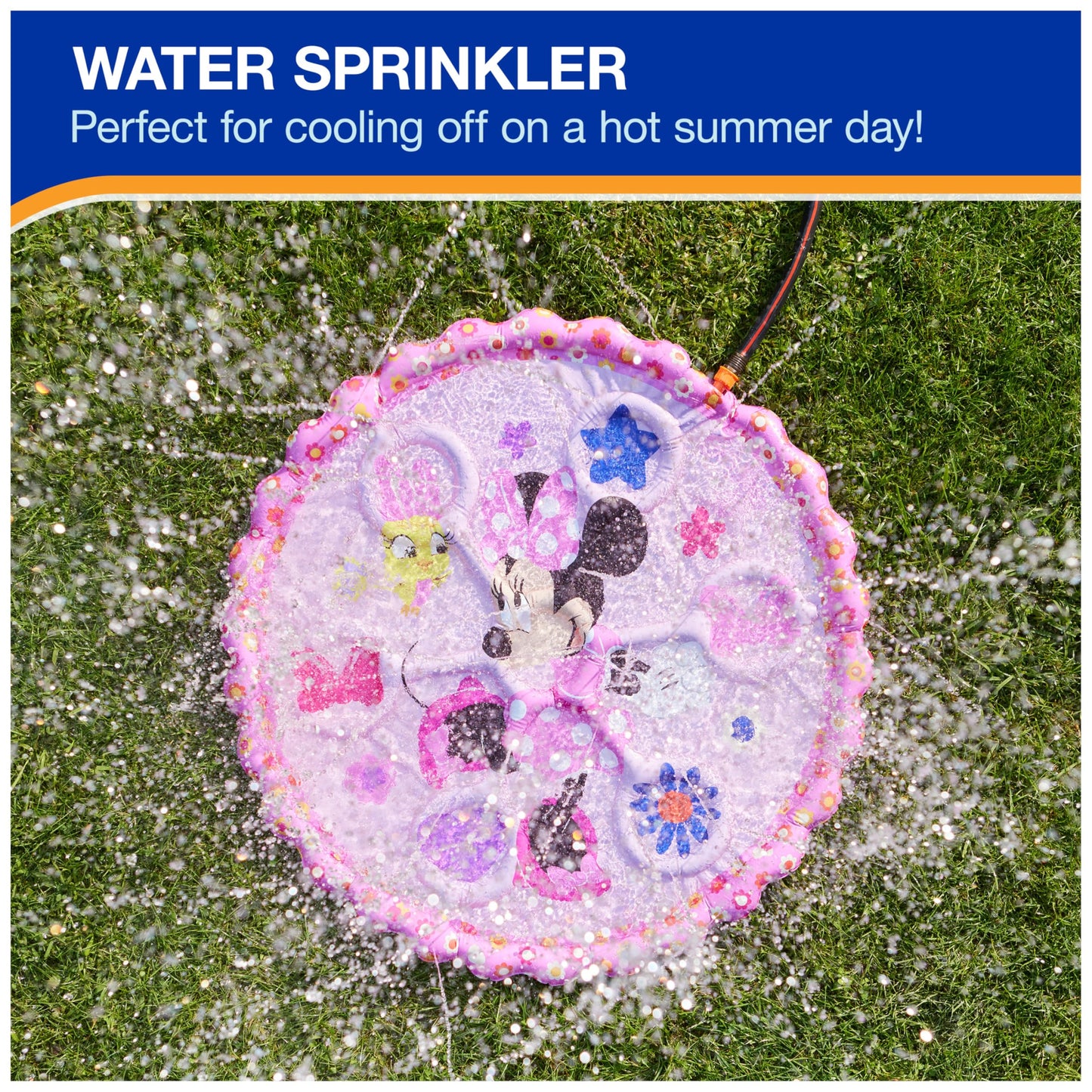 SwimWays Minnie Mouse Splash Mat, Kids Splash Pad, Outdoor Toys, Disney Pool Party Supplies and Water Toys for Kids Ages 1 & Up