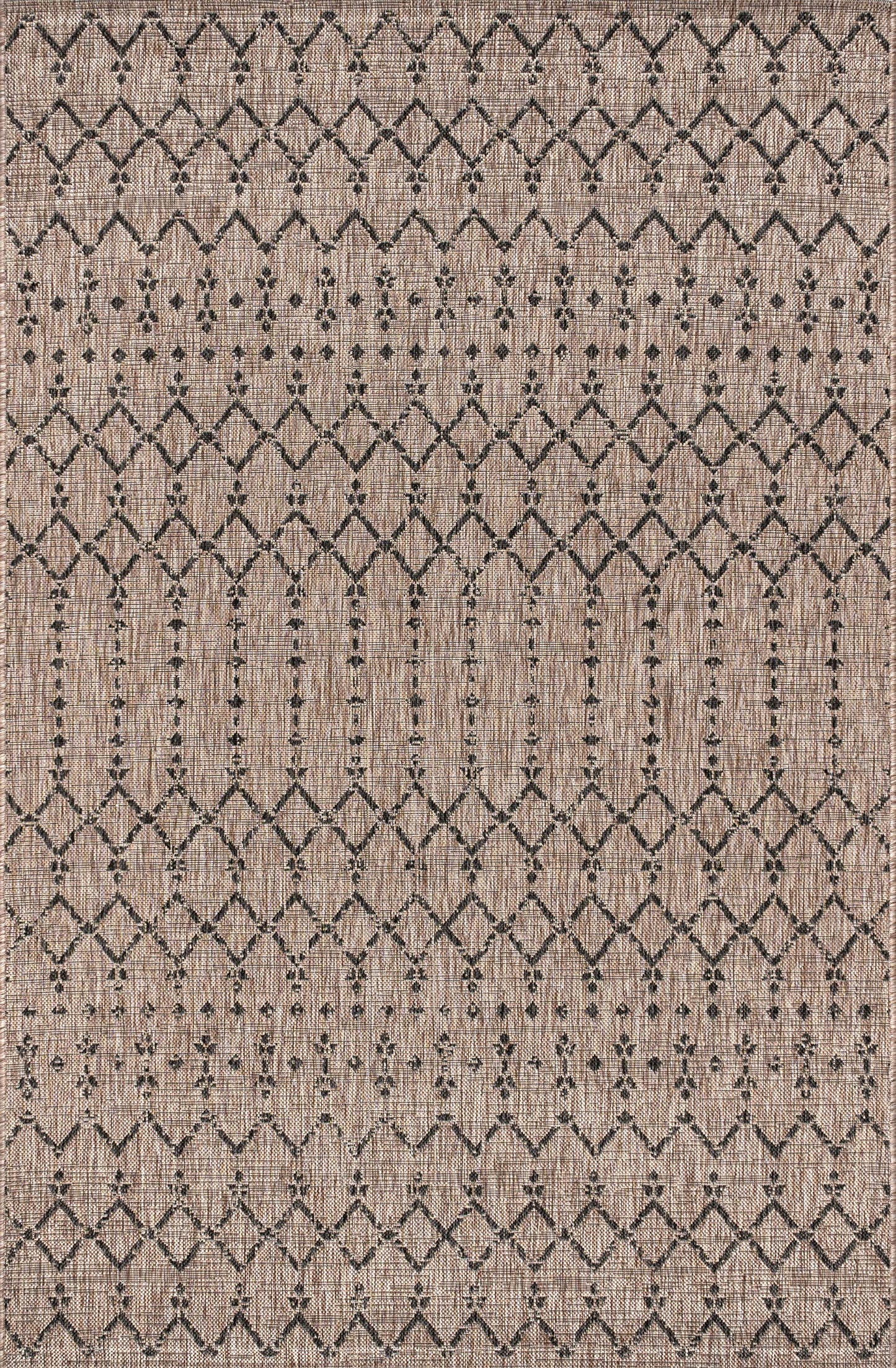 JONATHAN Y Moroccan Geometric Indoor Outdoor Area Rug 8X10 Natural/Black, Ourika Textured Weave for Backyard, Patio, Porch, Easy-Cleaning, High Traffic, Pet-Friendly, Non-Shedding (SMB108D-8)