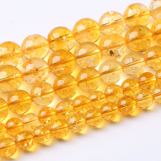 45PCS 8MM Beads Natural Citrine Stone Round Loose Beads Gemstones for Jewelry Making DIY 15Inches Gemstones for Jewelry Making DIY 15Inches