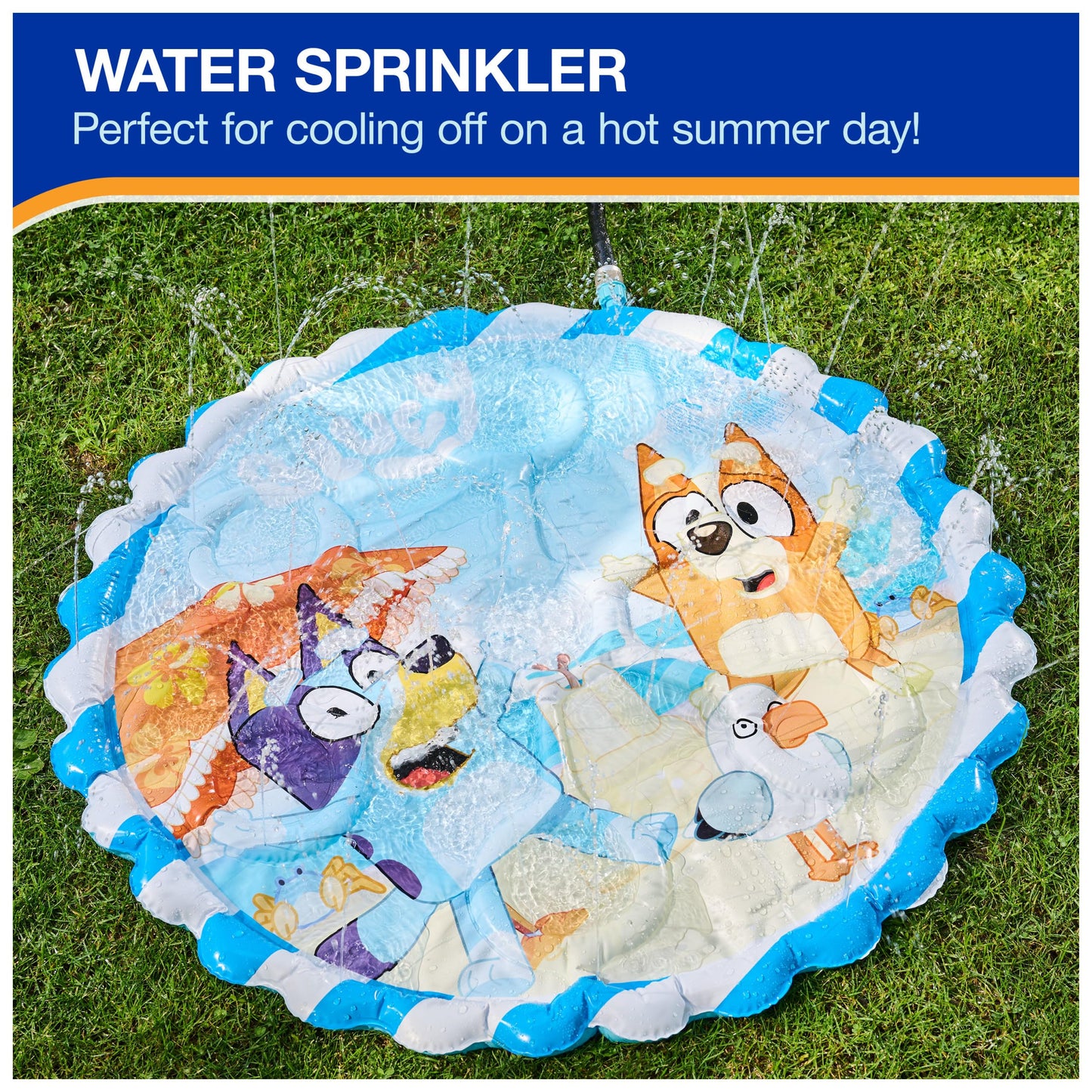 SwimWays Bluey Splash Mat, Kids Splash Pad, Outdoor Toys, Bluey Party Supplies and Water Toys for Kids Ages 1 & Up