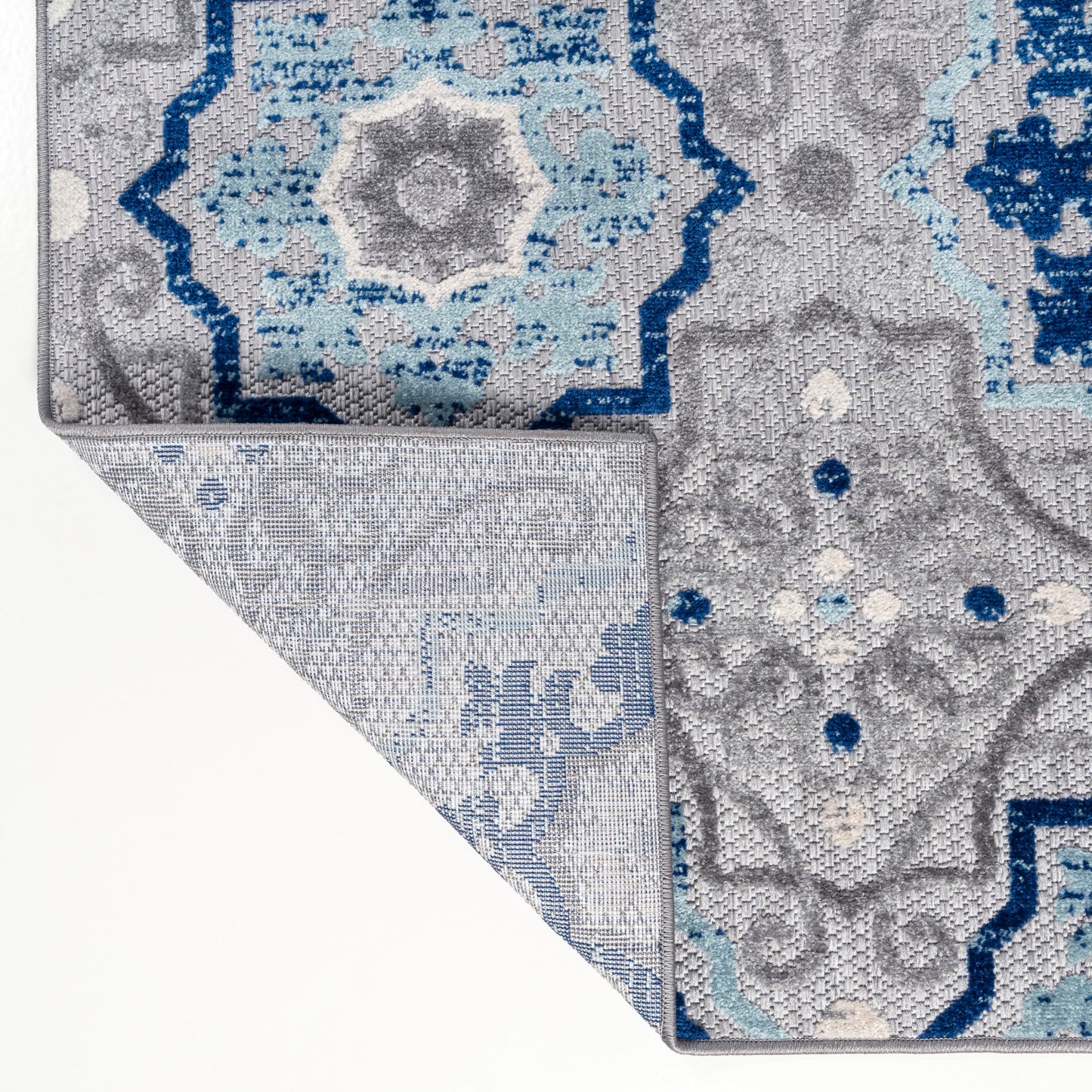 JONATHAN Y Mediterranean Medallion Indoor Outdoor Area Rug 3X5 Blue/Gray, Boho for Backyard, Patio, Porch, Easy-Cleaning, High Traffic, Pet-Friendly, Non-Shedding (AMC101A-3)