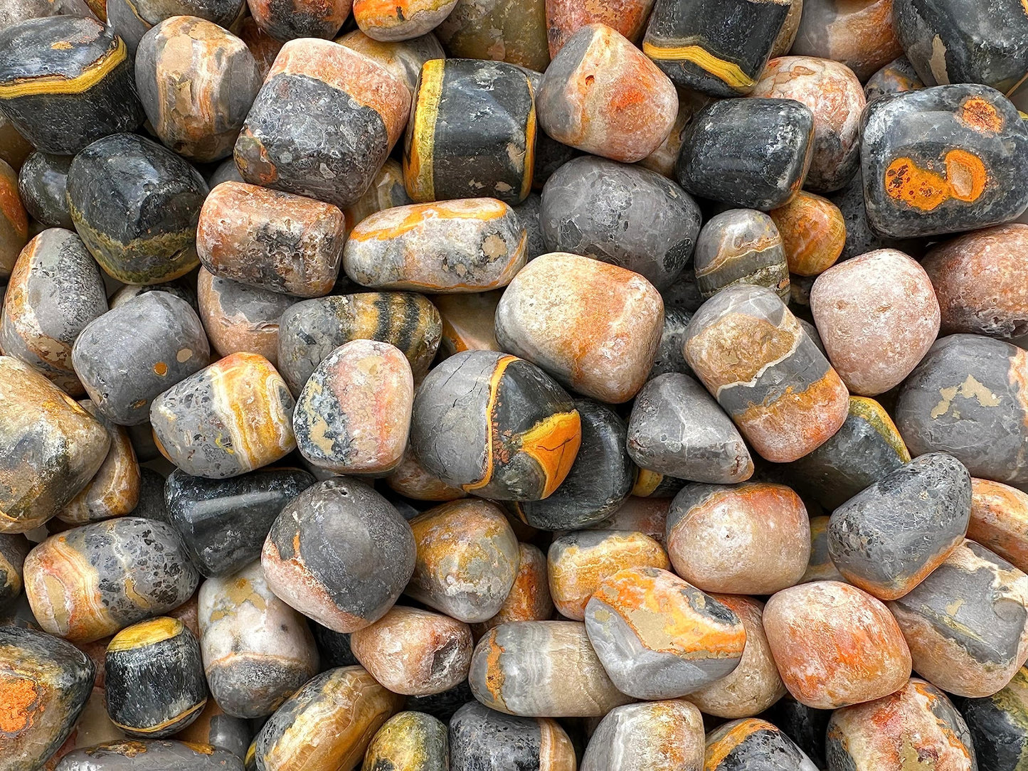 GAF TREASURES 5 Pcs Bumble Bee Jasper Tumbled Stones, Polished Bumble Bee Jasper Gemstone, Bumble Bee Jasper Healing Crystals (Bumble Bee Jasper)