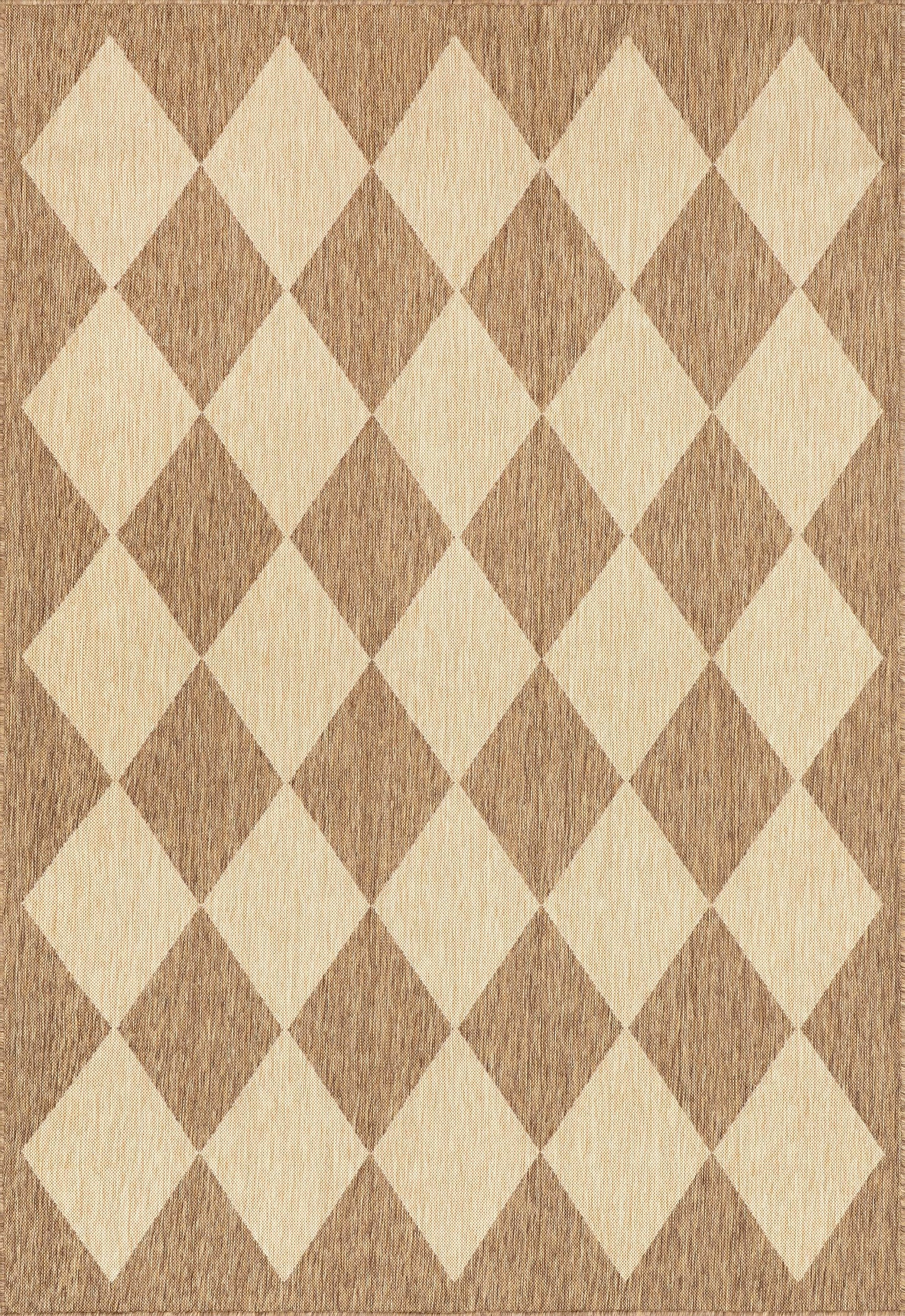 nuLOOM Outdoor Performance Collection Sabina Brown/Ivory, 8' x 10', Soft and Cozy, High Traffic, Stain Resistant, Easy Clean, Durable Area Rug for Indoor/Outdoor Patio, Deck, Porch, Garden, Courtyard