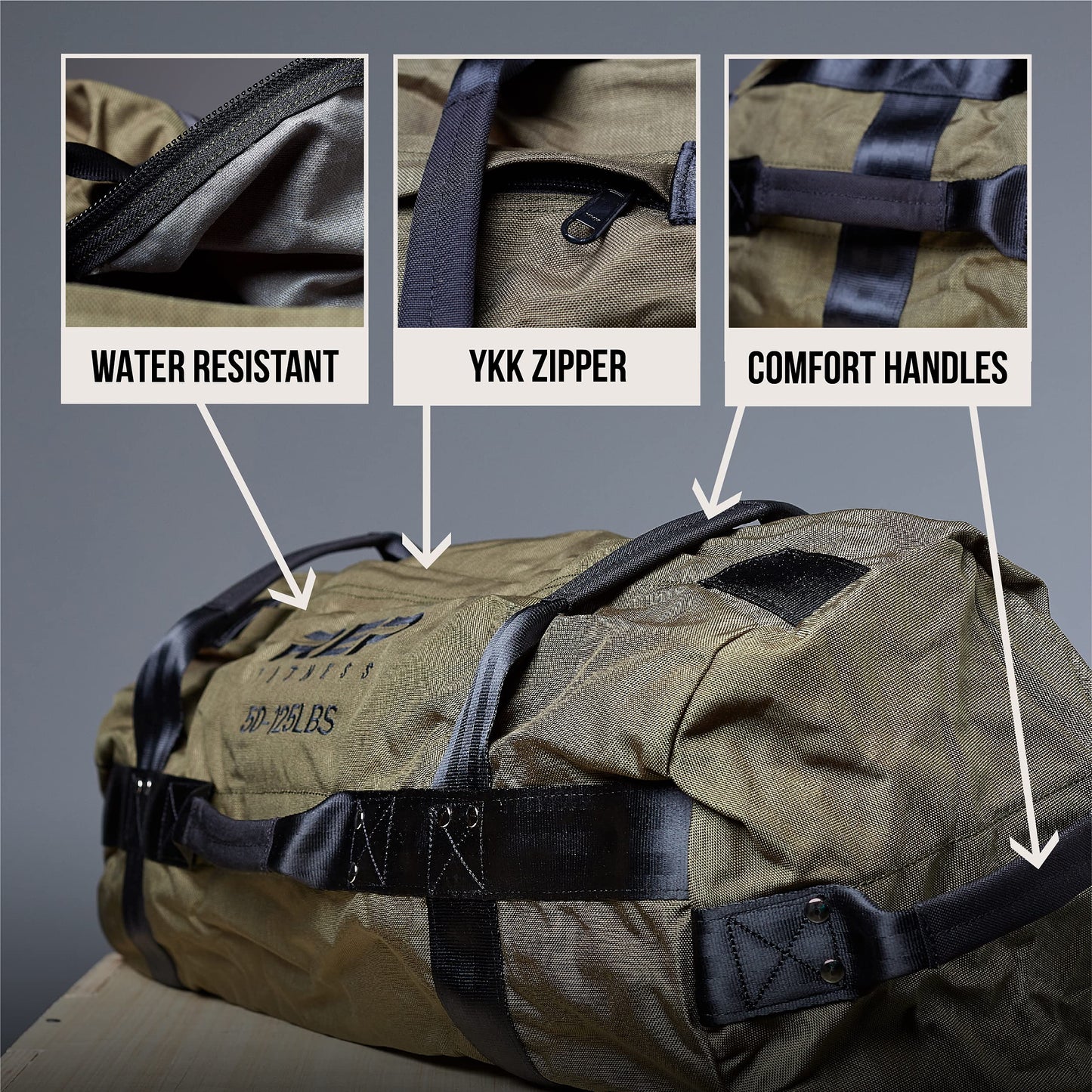 REP Fitness Sandbags, Heavy Duty Workout Sandbags for Training, Cross-Training Workouts, Fitness, Exercise and Military Conditioning, Large, Black