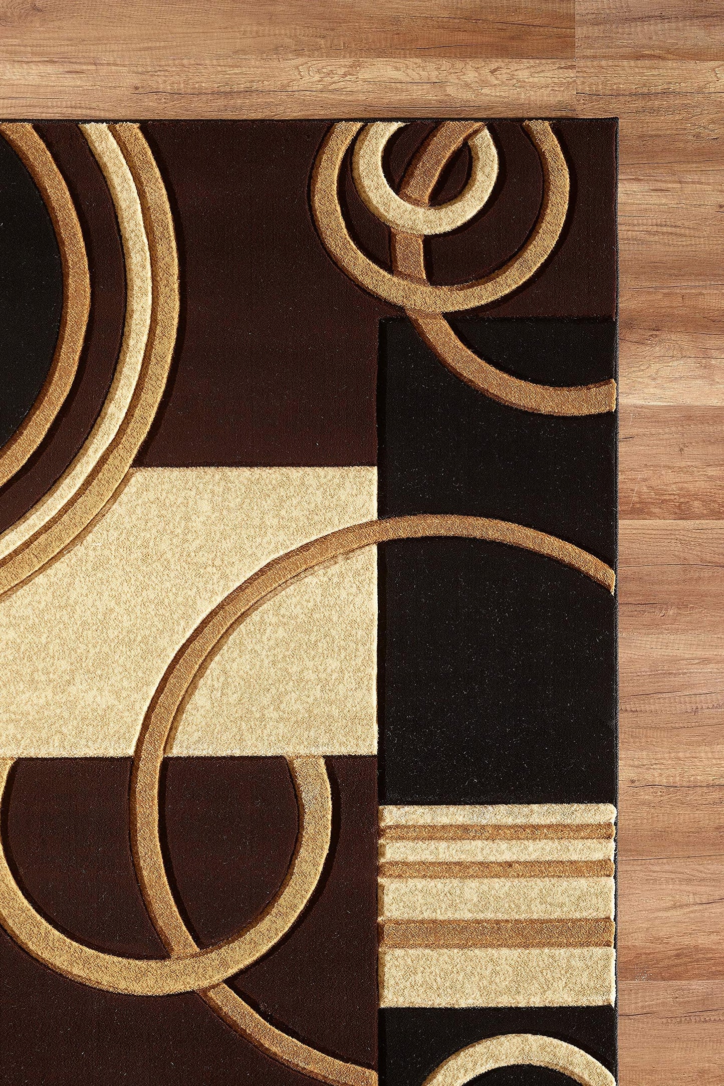 GLORY RUGS Area Rug Modern Soft Hand Carved Contemporary Floor Carpet with Premium Fluffy Texture for Indoor Living Dining Room and Bedroom Area (Brown, 5x7)