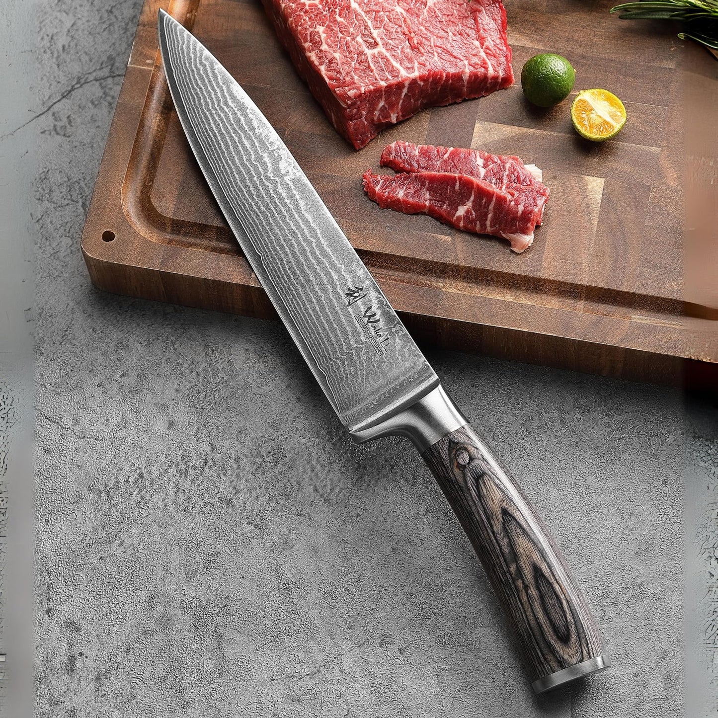 Wakoli EDIS 6-Piece Damascus Kitchen Knife Set – Professional Chef Knives Set with VG10 Core Blades, 67-Layer Damascus Steel & Ergonomic Pakkawood Handles – Premium Kitchen Knives in Elegant Gift Box