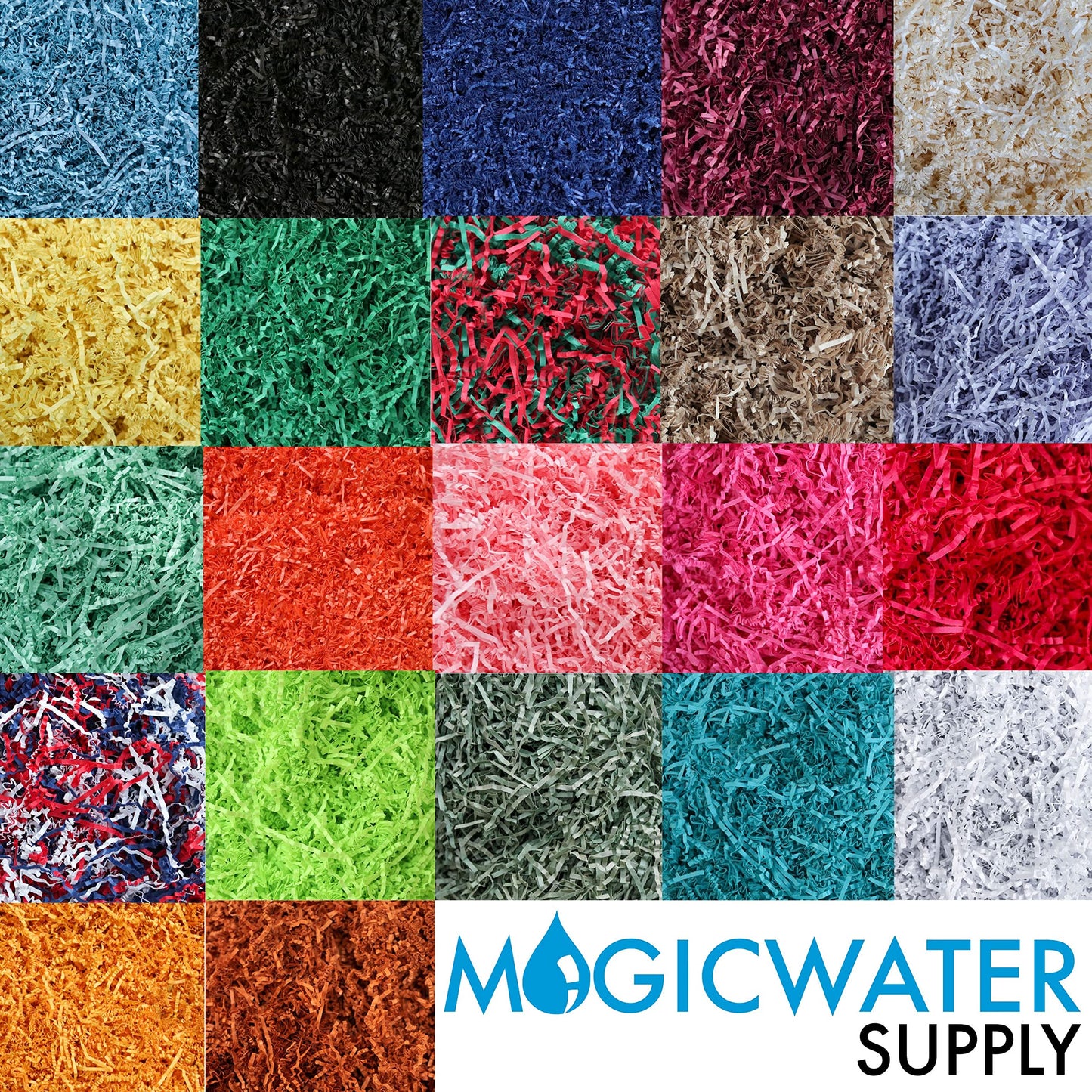 MagicWater Supply - 1/2 LB - Green & Red - Soft & Thin Crinkle Cut Paper Shred Filler great for Gift Wrapping, Basket Filling, Birthdays, Weddings, Anniversaries, Valentines Day, and other occasions