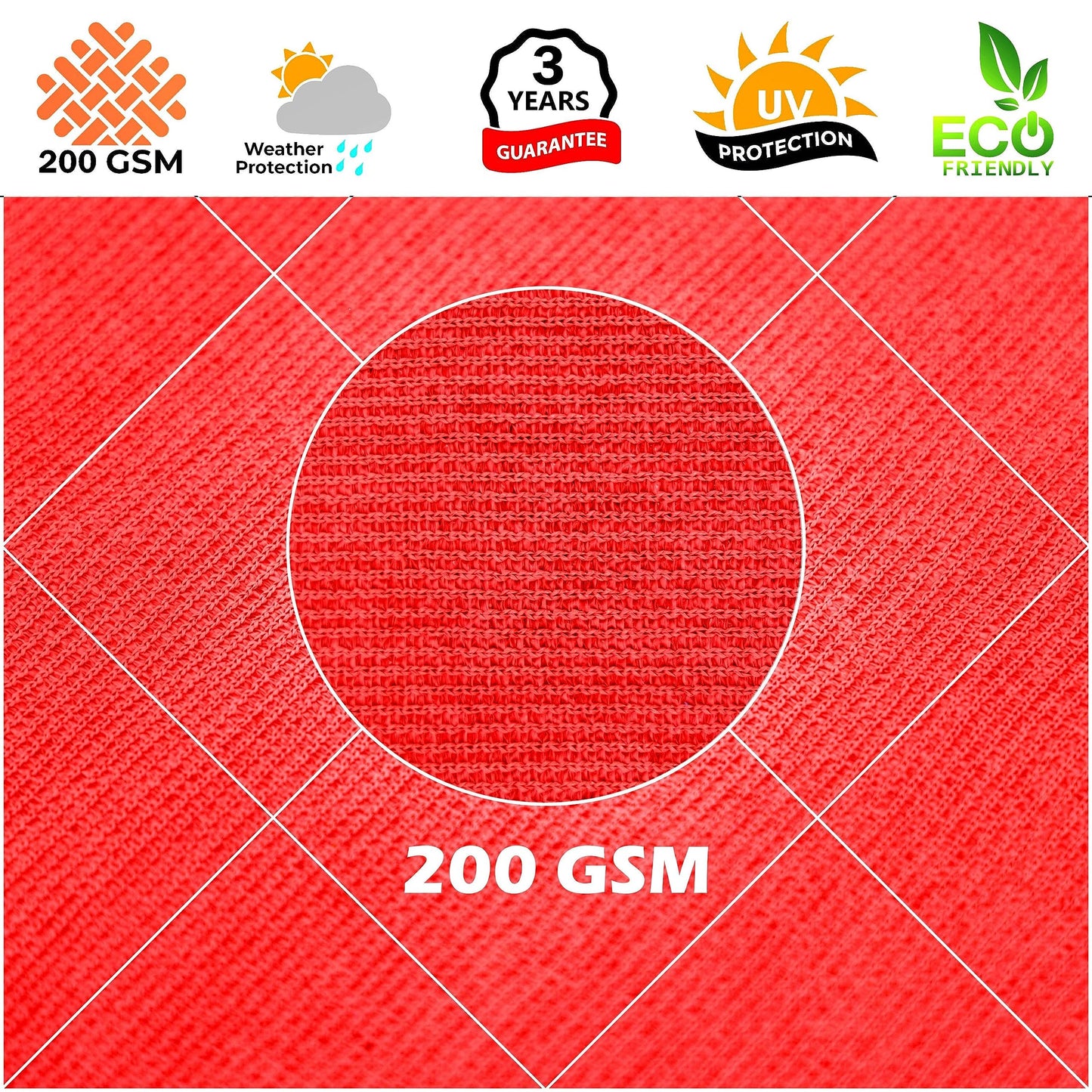 Royal Shade 20' x 20' x 28.3' Red Right Triangle Sun Shade Sail Canopy Outdoor Patio Fabric Screen RSTAPRT20 - UPF50+ 95% UV Blockage, Heavy Duty, Water & Air Permeable (We Make Custom Size)