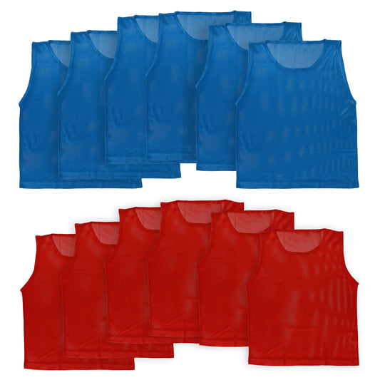 Athllete Boys Unisex Pinnies Scrimmage Vests - Mesh Practice Jerseys 12 Pack